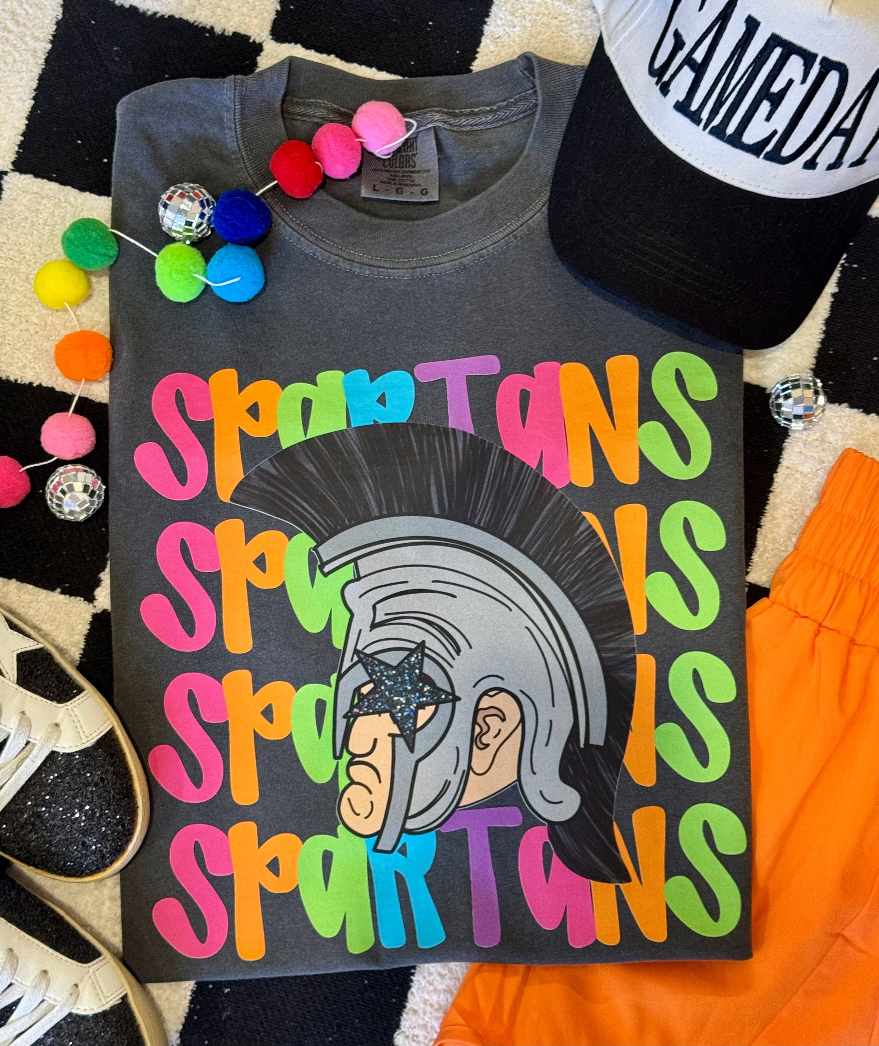 Spartans Neon Mascot Tee Hoodie, Sweatshirt | PodTeesHub.com