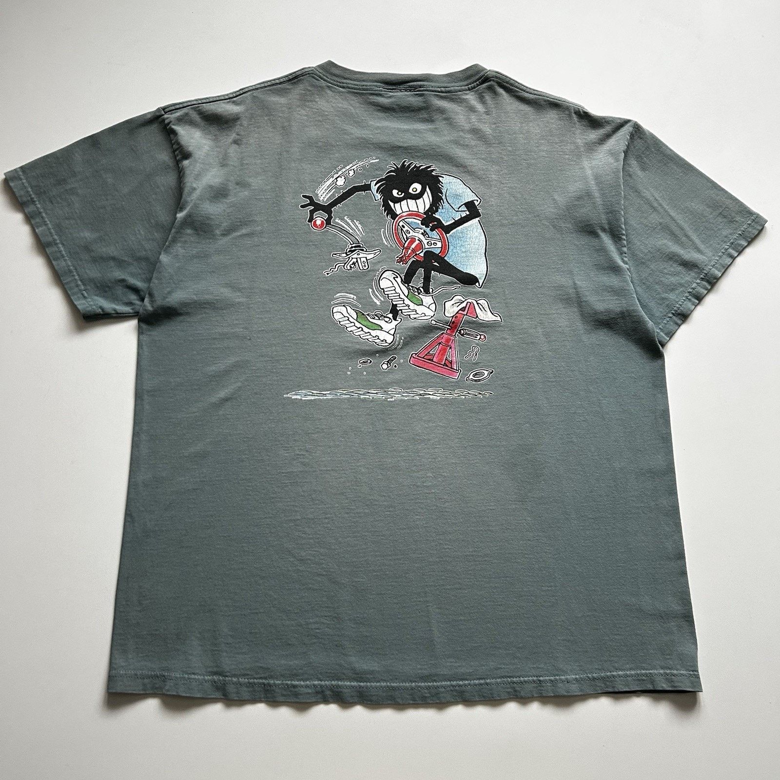 Vintage 90s Car Mechanic T Shirt Large Grease Monkey Funny Hoodie, Sweatshirt | PodTeesHub.com