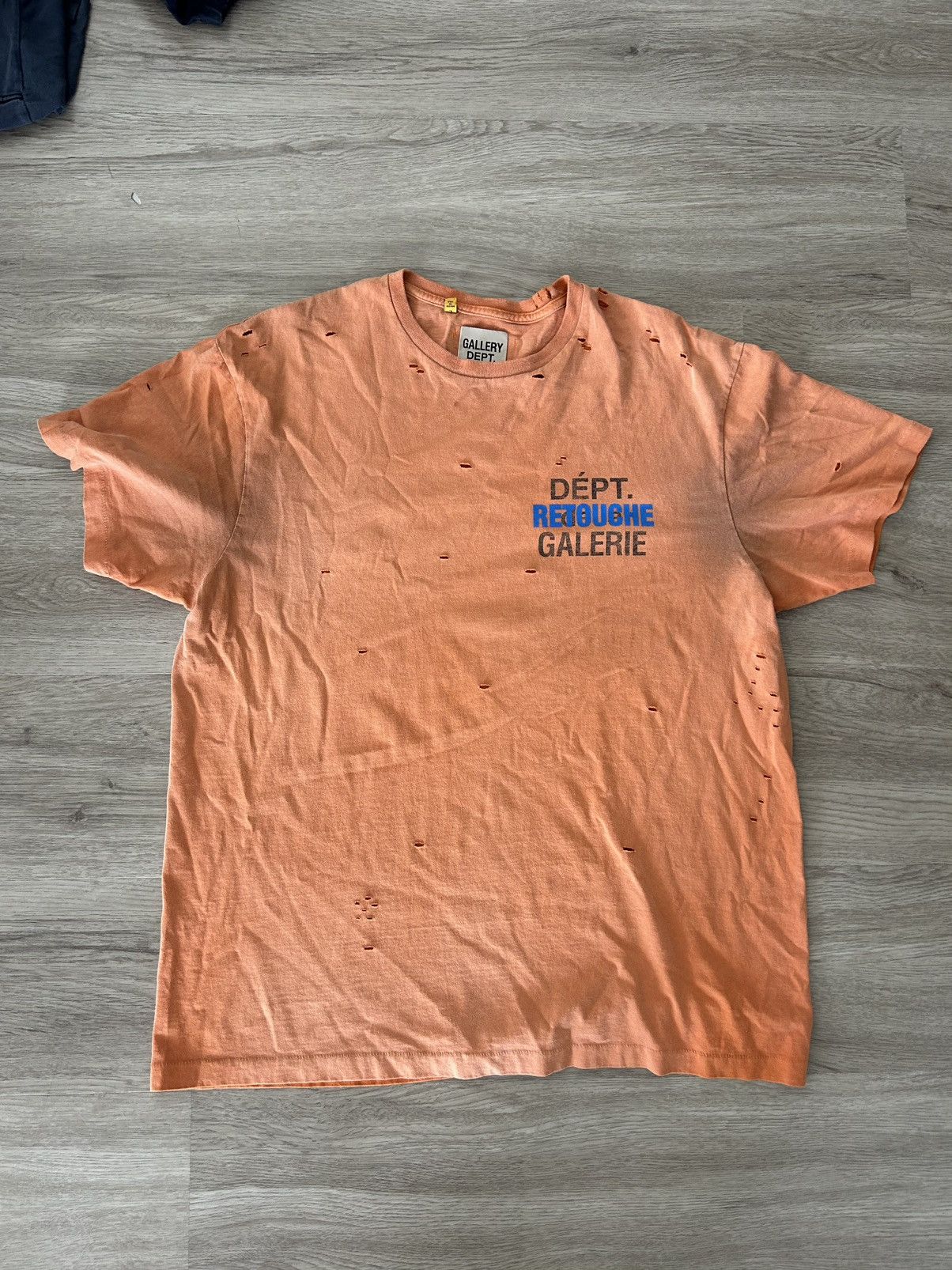 Dept Gallery Dept Retouche Distressed Orange T Shirt Hoodie, Sweatshirt | PodTeesHub.com