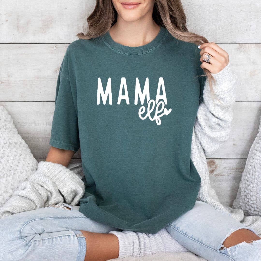 Mama Elf Christmas Tee- Christmas Tshirt - Graphic Tee Hoodie, Sweatshirt | PodTeesHub.com