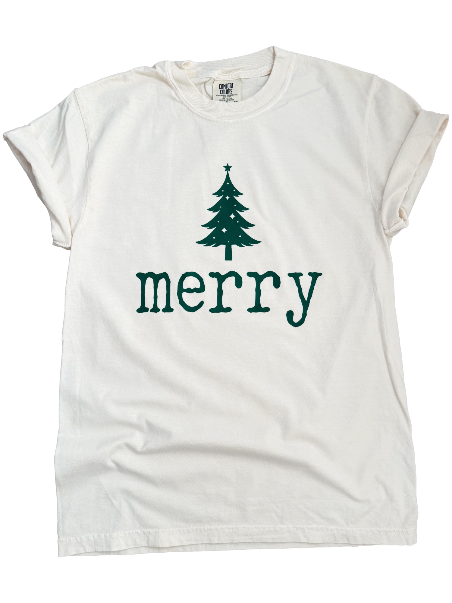 Merry – Minimalist Christmas Tree Tee Hoodie, Sweatshirt | PodTeesHub.com