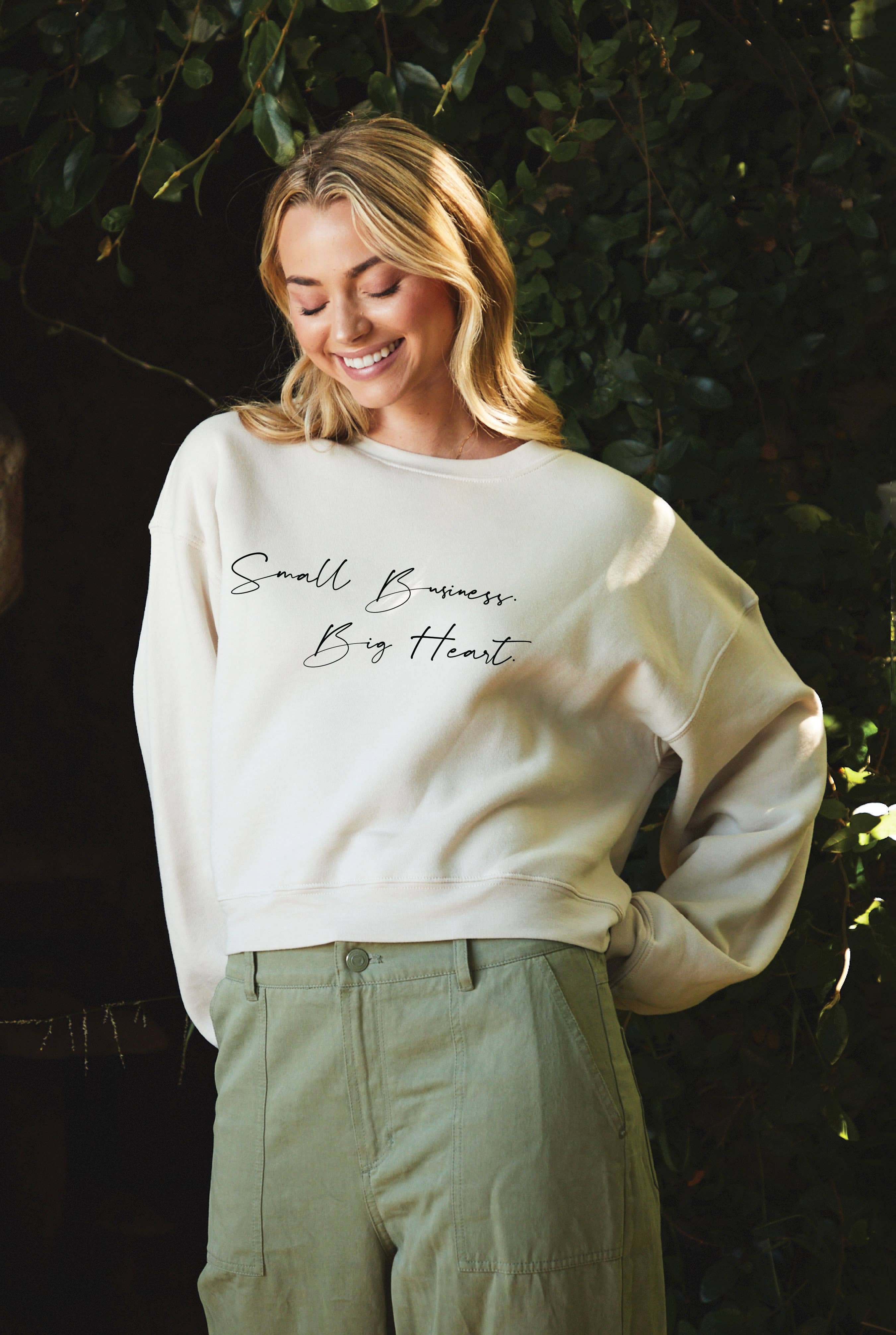 Small Business Big Heart   Mid Graphic Sweatshirt T-Shirts, Hoodie | PodTeesHub.com