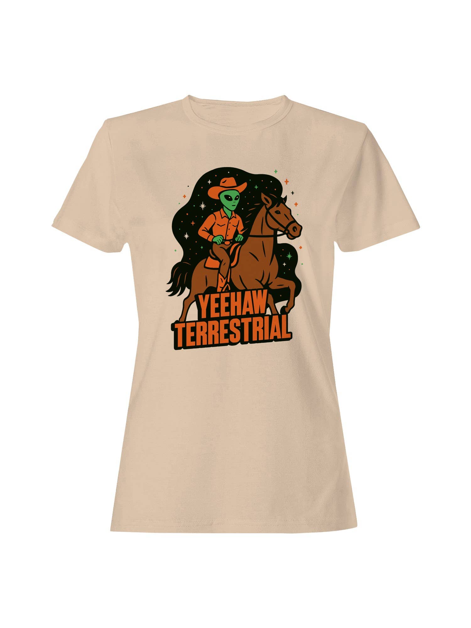 Yeehaw Terrestrial Alien Cowboy Women's T-Shirt Hoodie, Sweatshirt | PodTeesHub.com