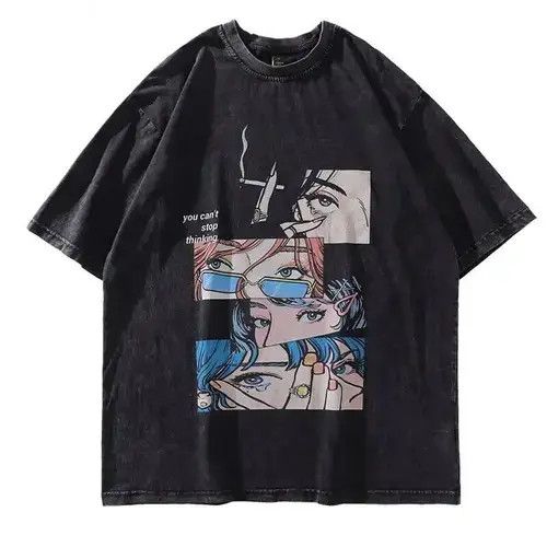 Japanese Brand Stop Thinking Oversized T Shirt Anime Cartoon Japanese Brand Hoodie, Sweatshirt | PodTeesHub.com