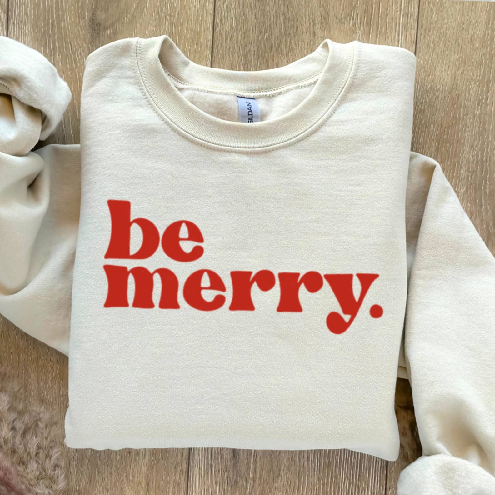 Be Merry Crewneck Sweatshirt  | Christmas Sweater T-Shirts, Hoodie | PodTeesHub.com