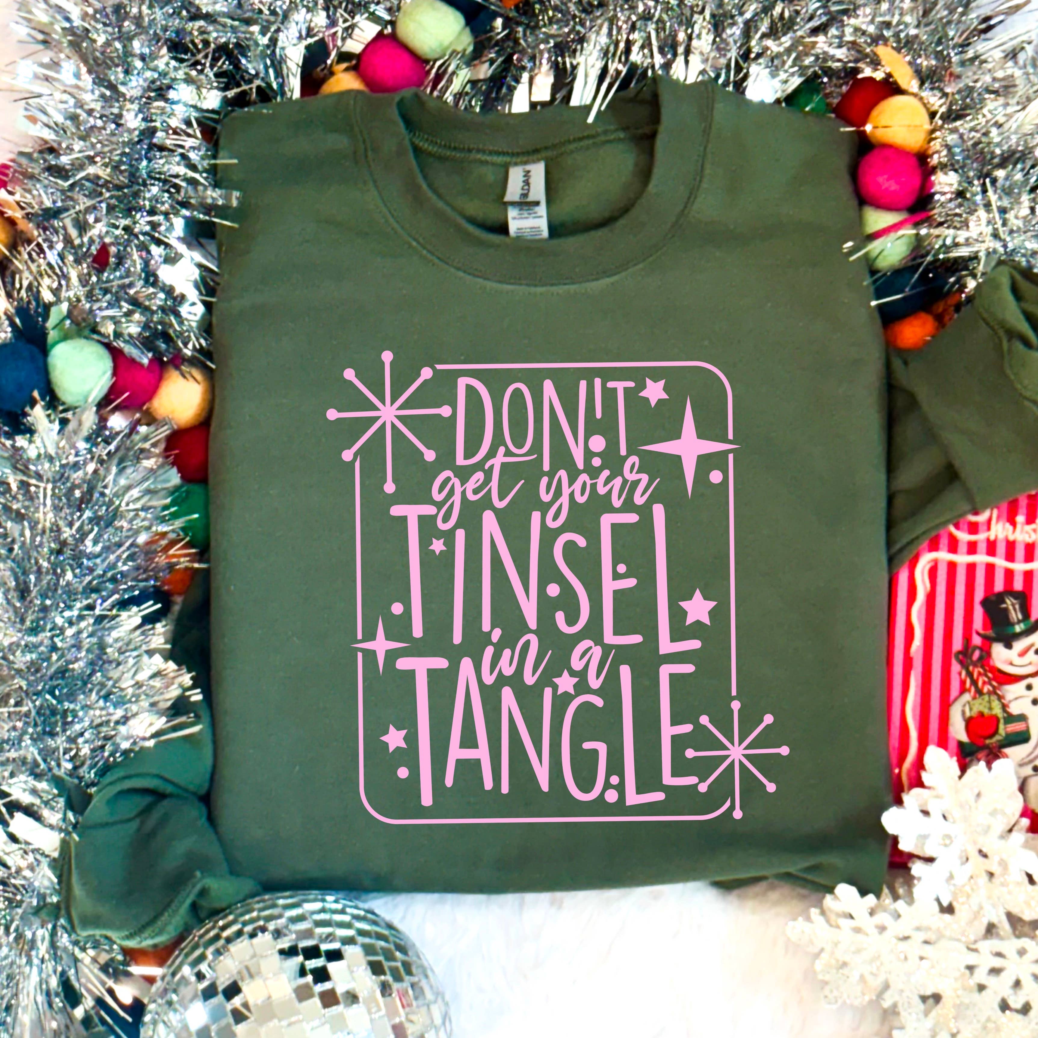Tinsel in Tangle  Christmas 2025 Sweatshirt | Gildan T-Shirts, Hoodie | PodTeesHub.com