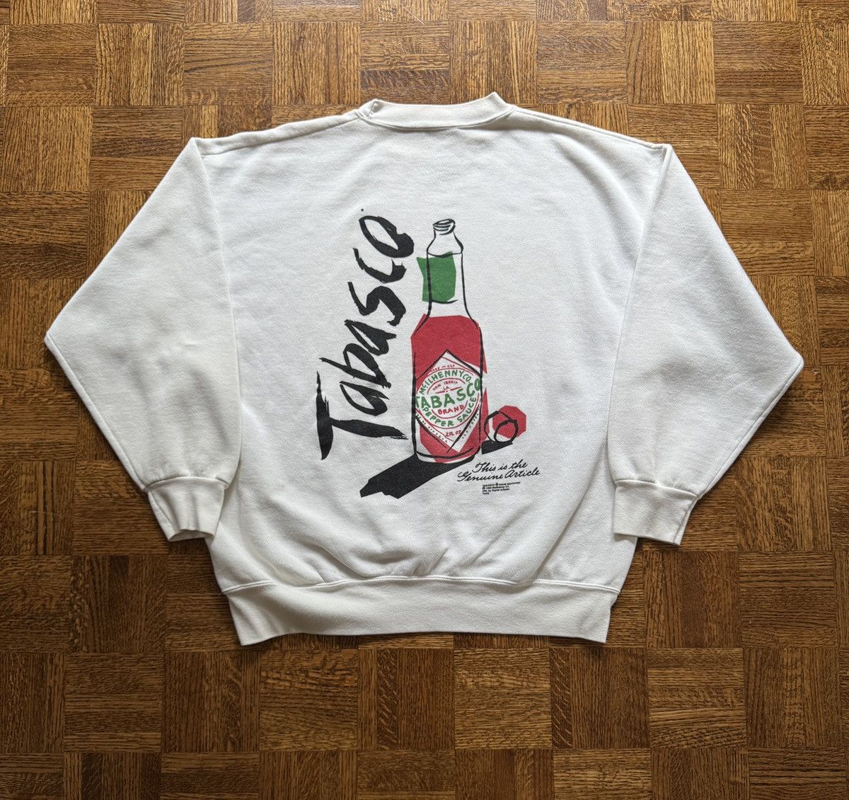 Vintage 90s Tabasco Hot Sauce Graphic Crewneck Sweatshirt T-Shirts, Hoodie | PodTeesHub.com