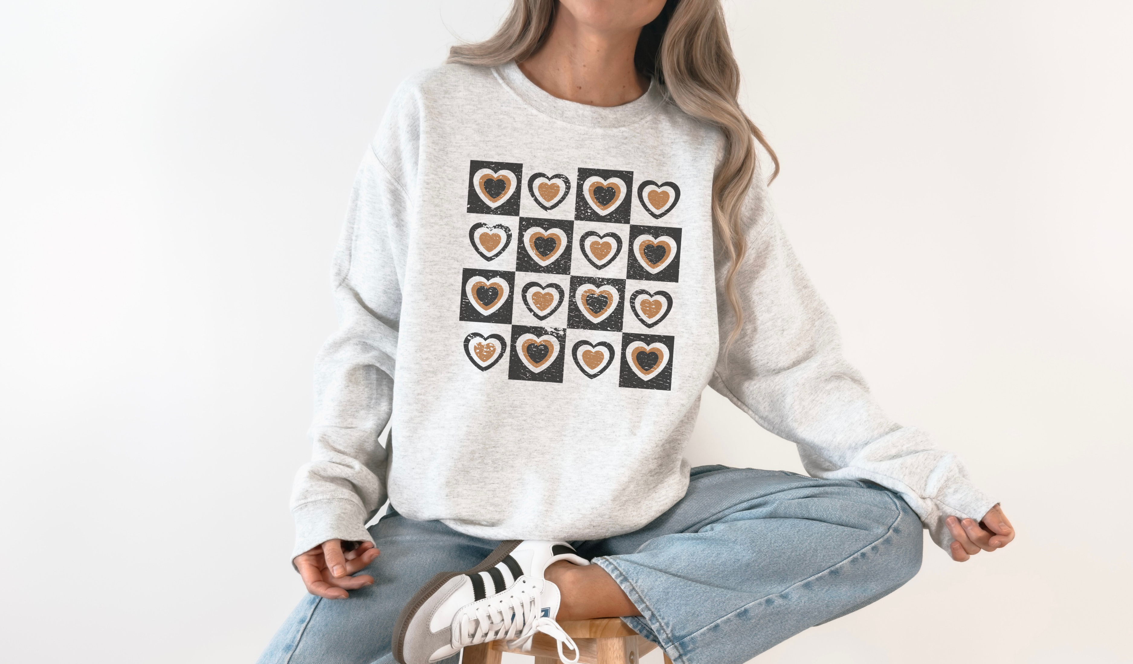 Camel Hearts Chart Crew Neck Sweatshirt T-Shirts, Hoodie | PodTeesHub.com