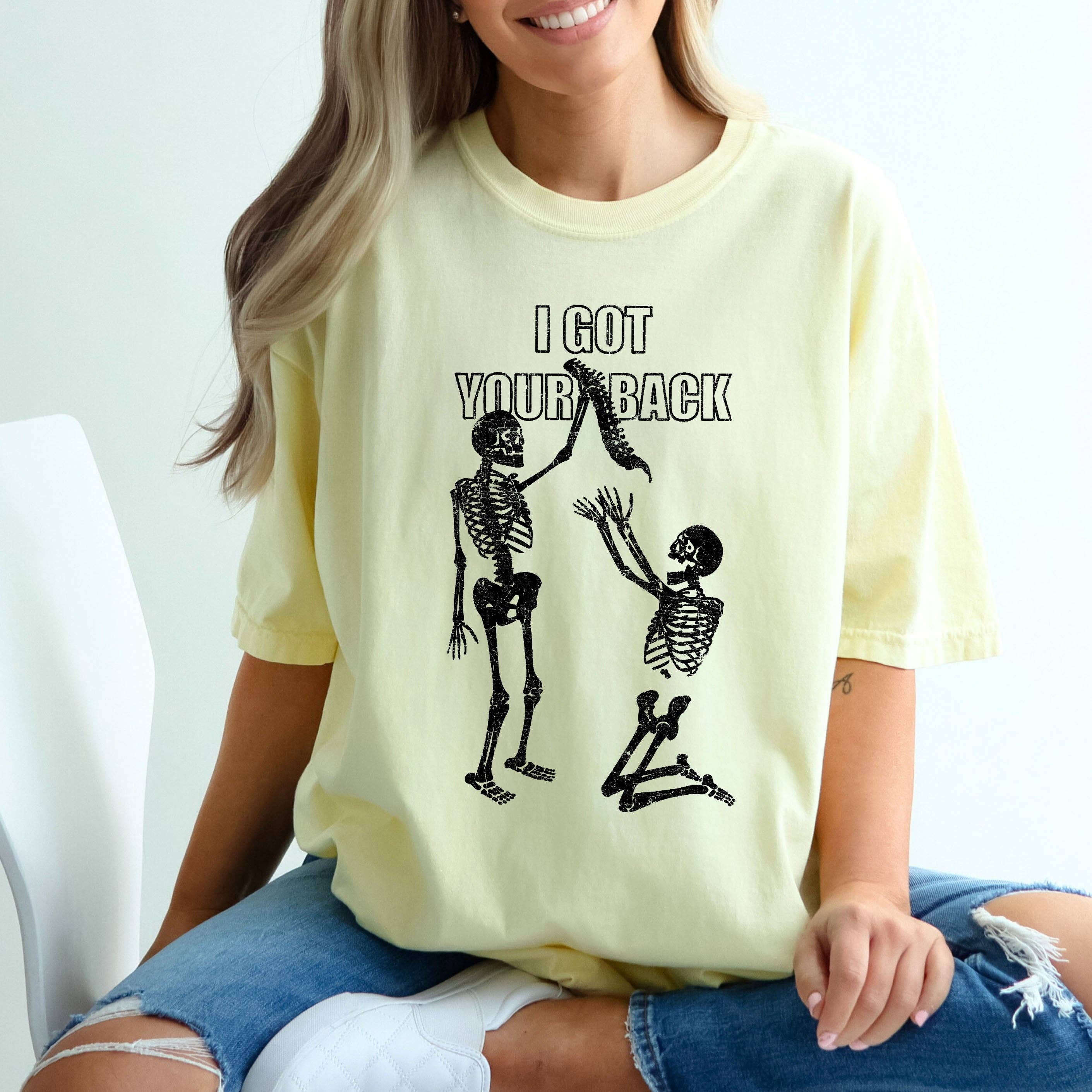I Got Your Back, Funny Skeleton, Retro, Aesthetic, Vintage, Comfort Colors Tshirt Hoodie, Sweatshirt | PodTeesHub.com