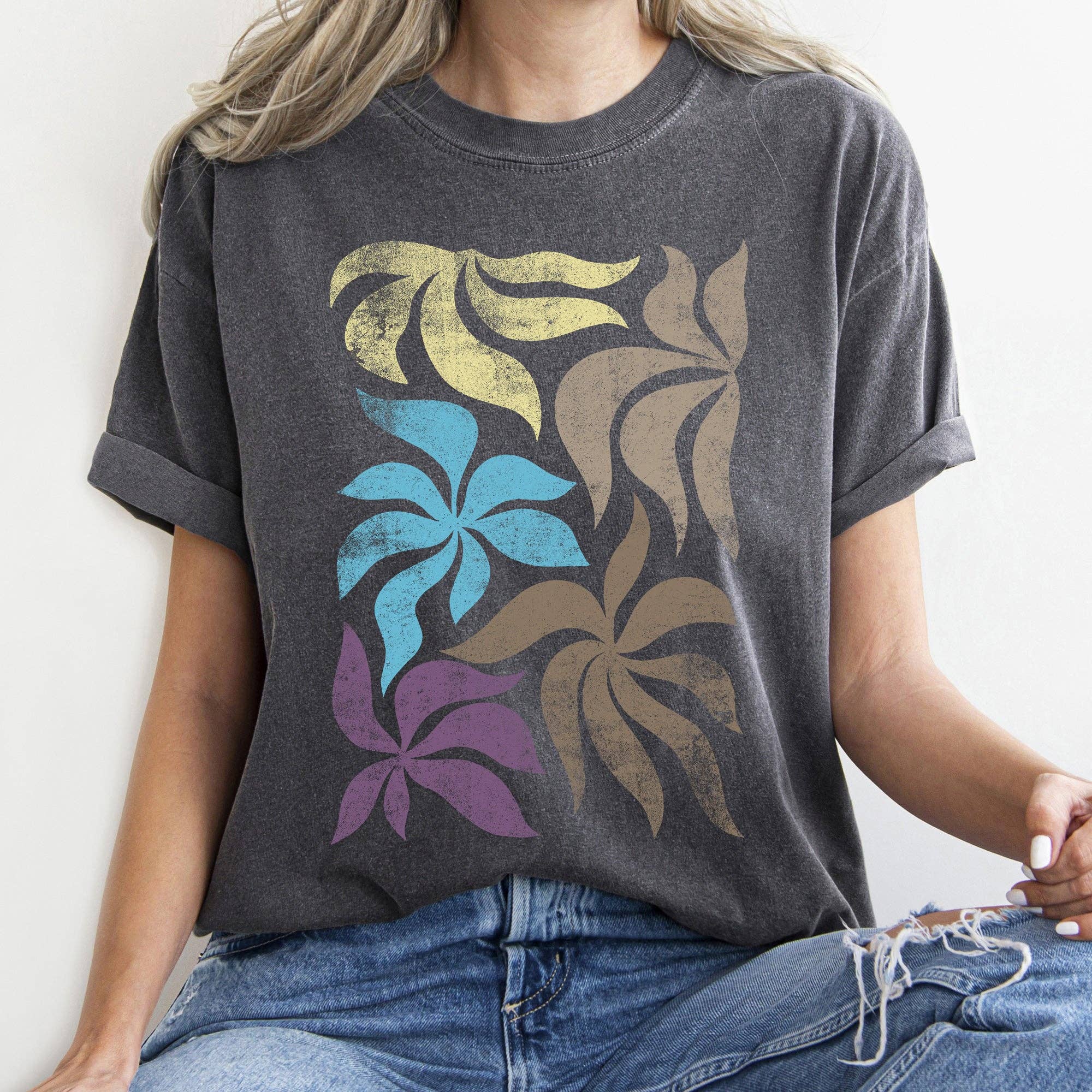 Boho Folk Art Vintage Leaves T-Shirt Hoodie, Sweatshirt | PodTeesHub.com