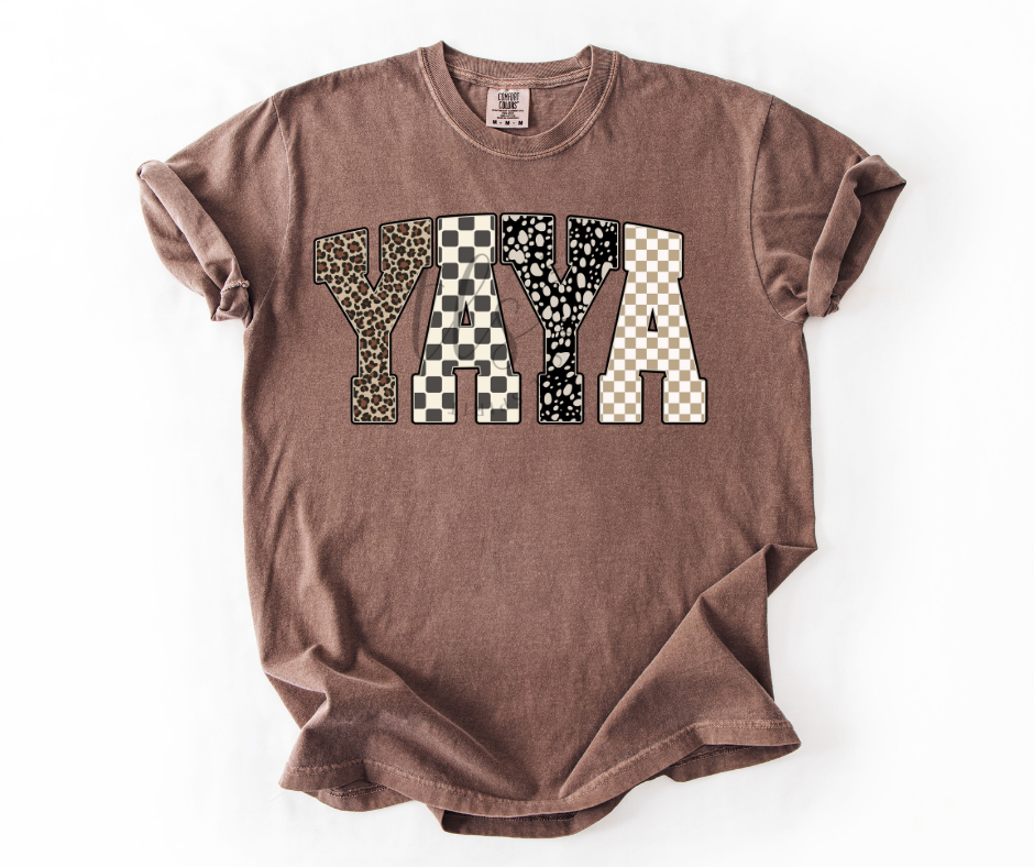 Yaya Leopard Checkered T-Shirt Hoodie, Sweatshirt | PodTeesHub.com