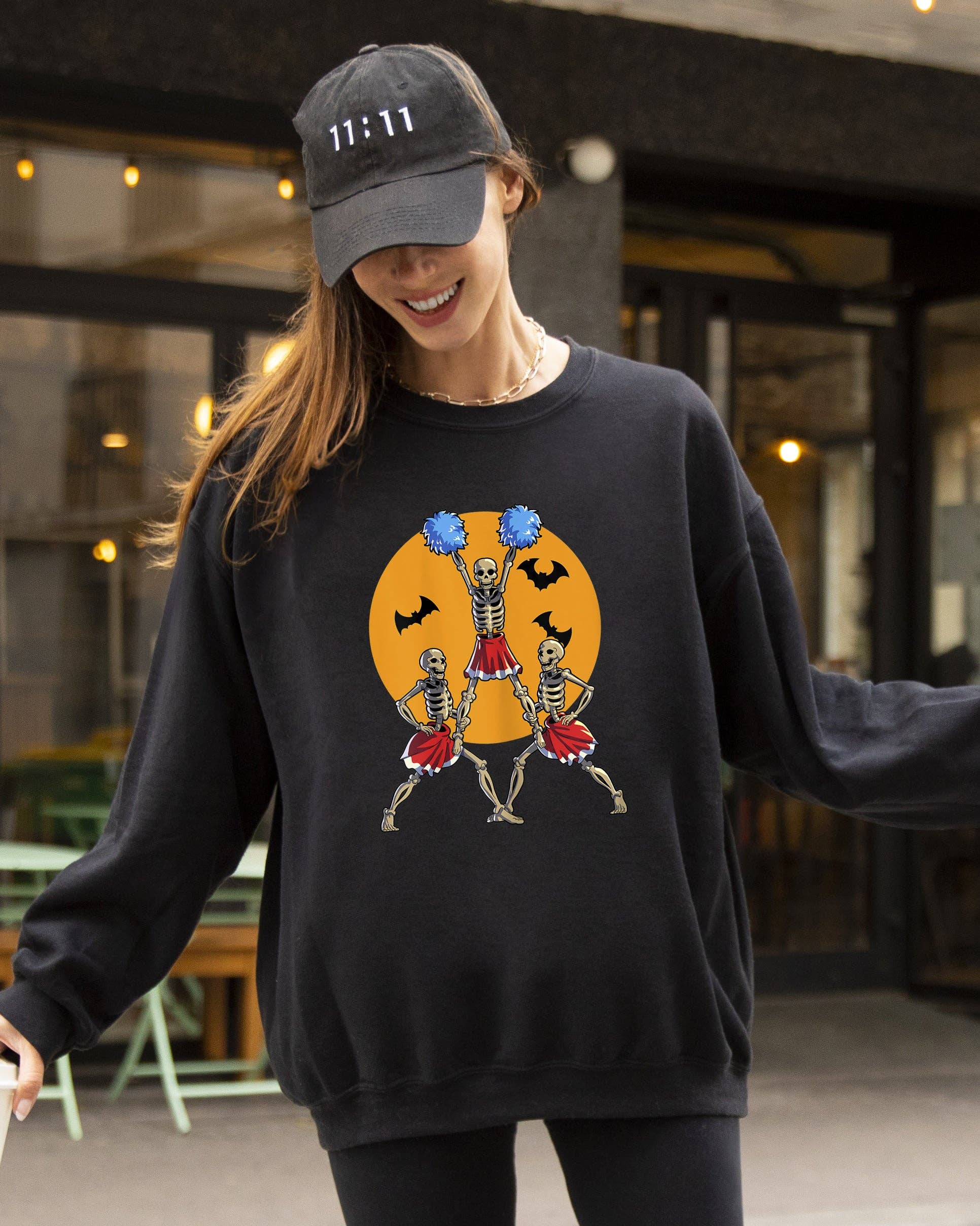 Cheerleader Skeleton, Ghost, Funny, Halloween Sweatshirt T-Shirts, Hoodie | PodTeesHub.com