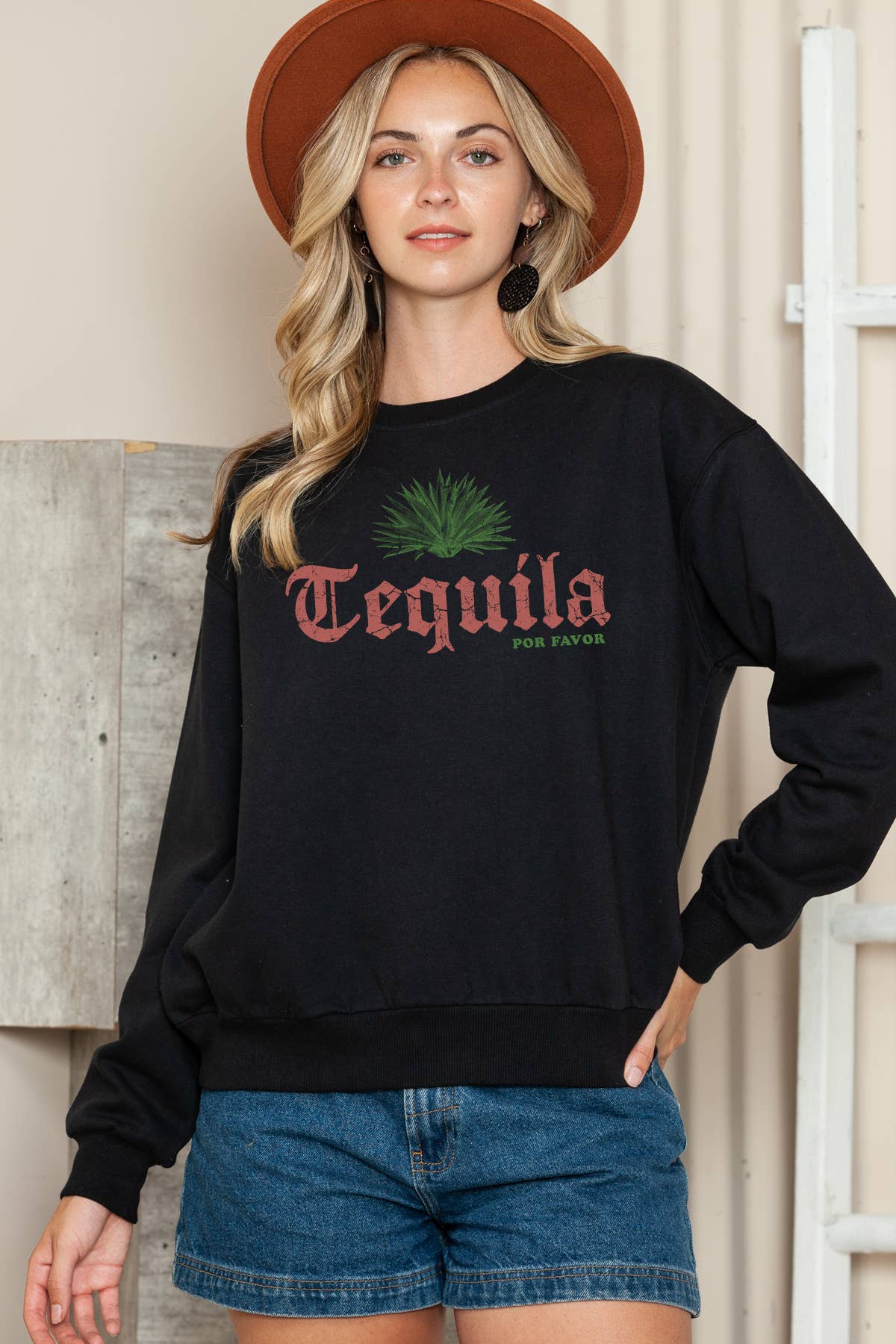 Women Tequila Graphic Print Pullover Sweater Top T-Shirts, Hoodie, Sweatshirt | PodTeesHub.com