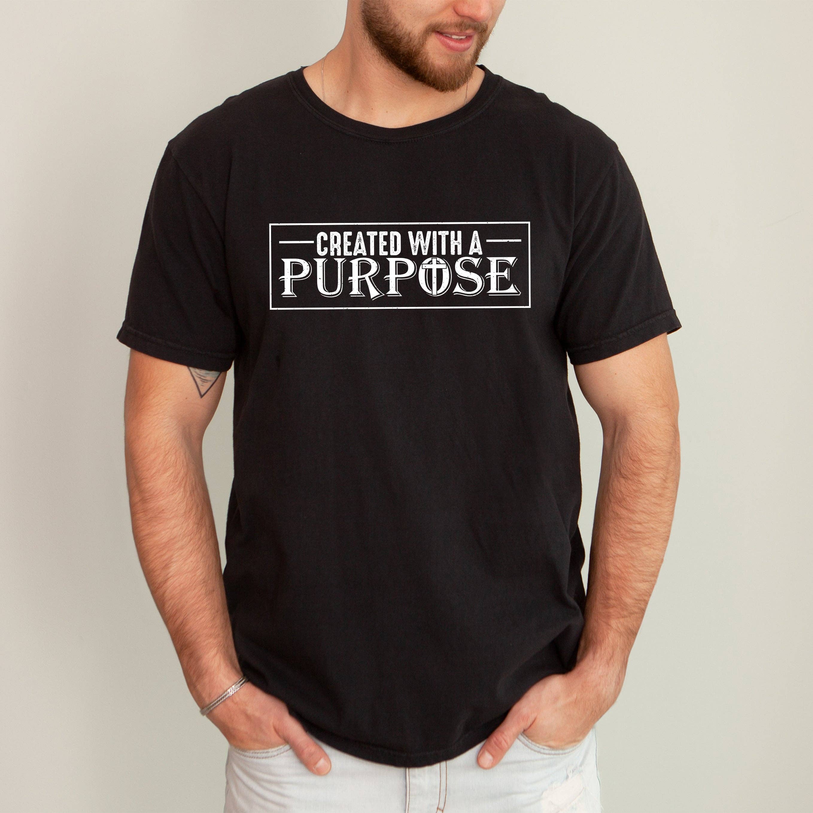 Created with A Purpose, Faith, Christian, Religious Tshirt Hoodie, Sweatshirt | PodTeesHub.com