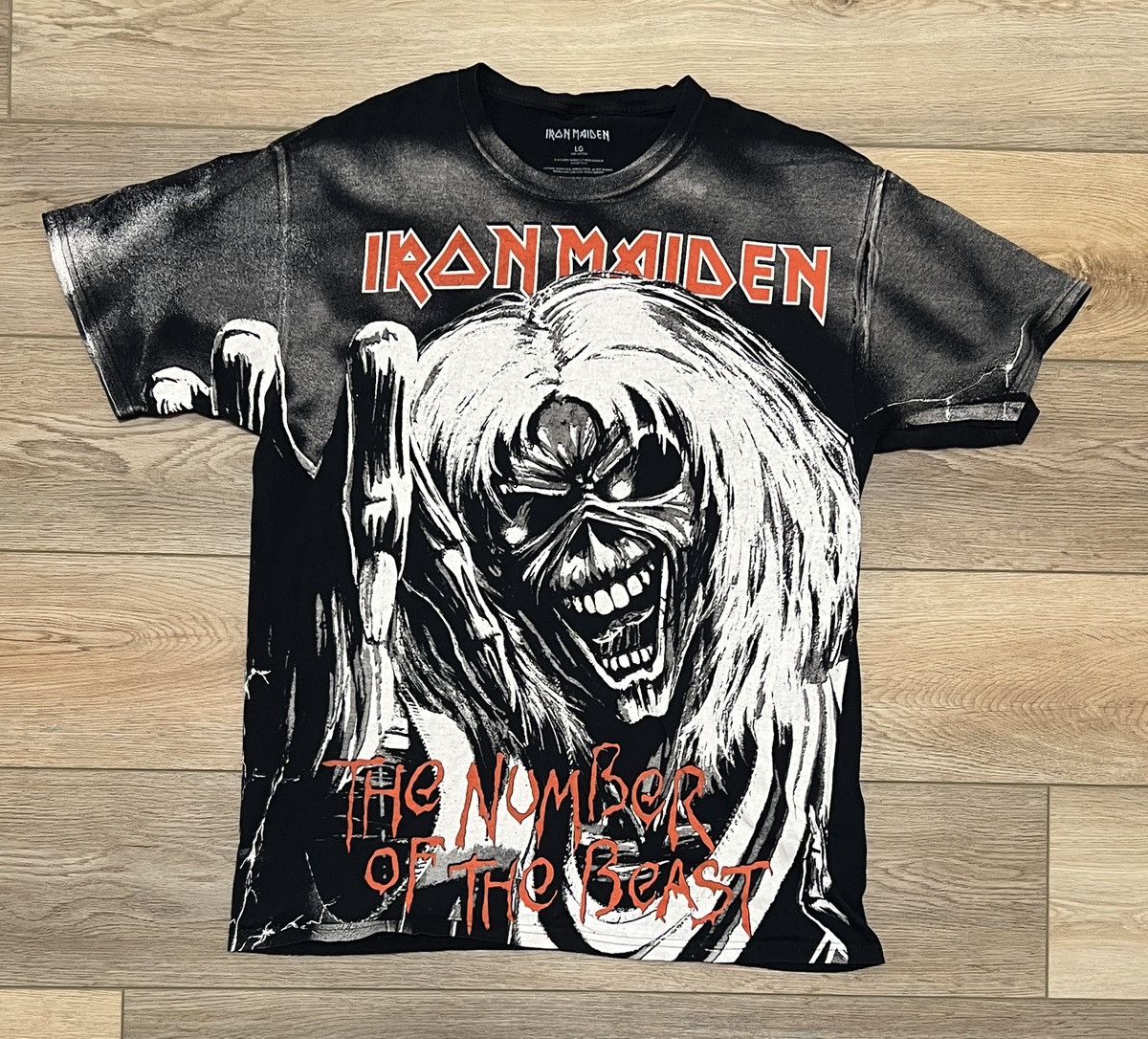 Maiden Vintage Iron Maiden Aop Number Of The Beast Tee Hoodie, Sweatshirt | PodTeesHub.com