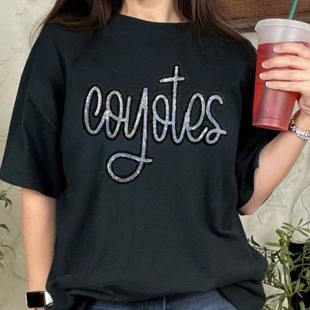 Coyotes Sequin Patch Black Everyday Tee Hoodie, Sweatshirt | PodTeesHub.com