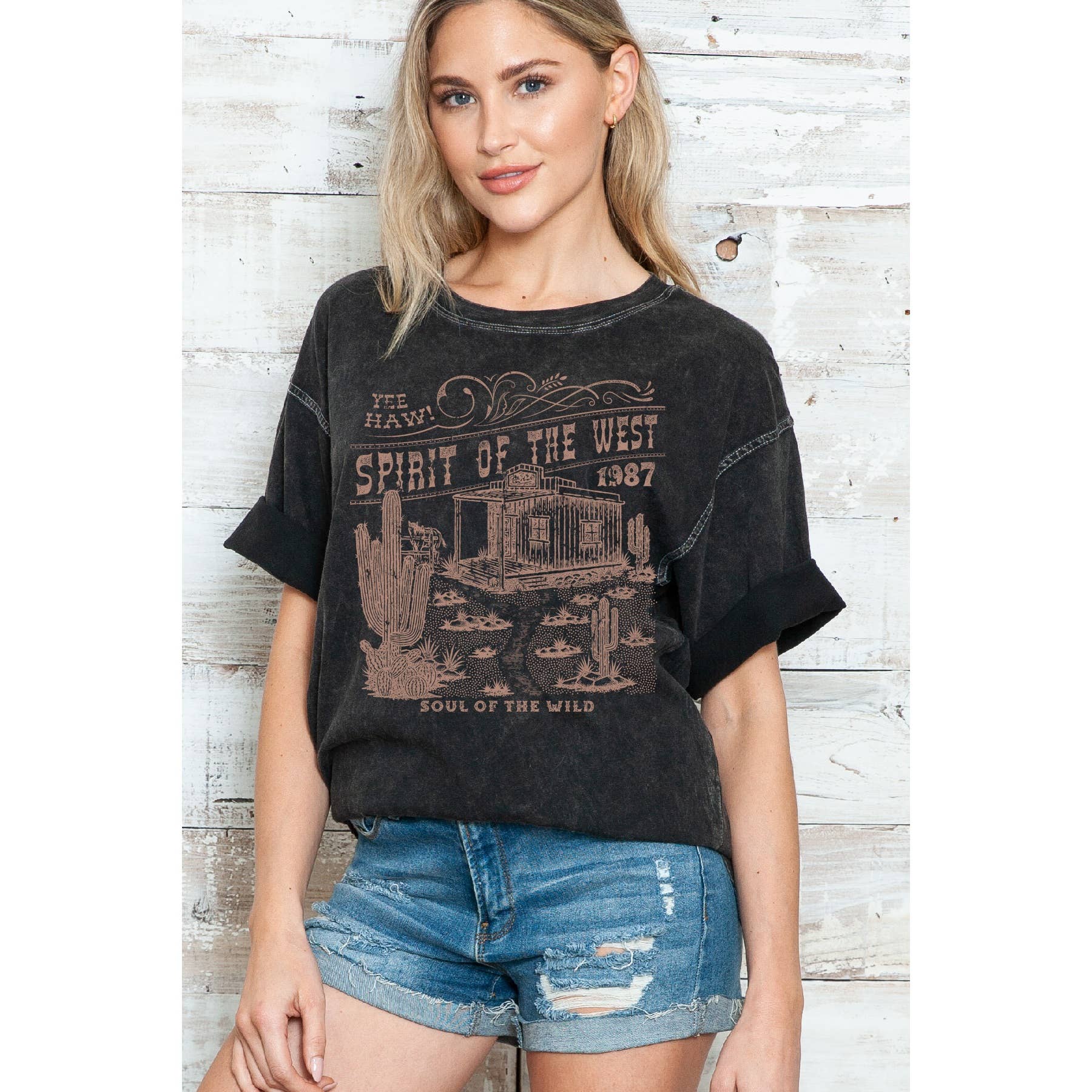 Spirit of the West 1987 Oversize Mineral Wash T Shirt Hoodie, Sweatshirt | PodTeesHub.com
