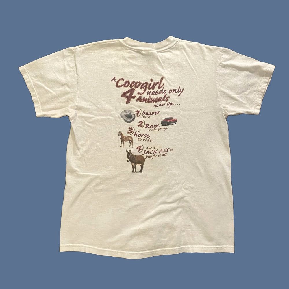 Vintage Cowgirl Up T Shirt 90s Animals White Adult M Hoodie, Sweatshirt | PodTeesHub.com