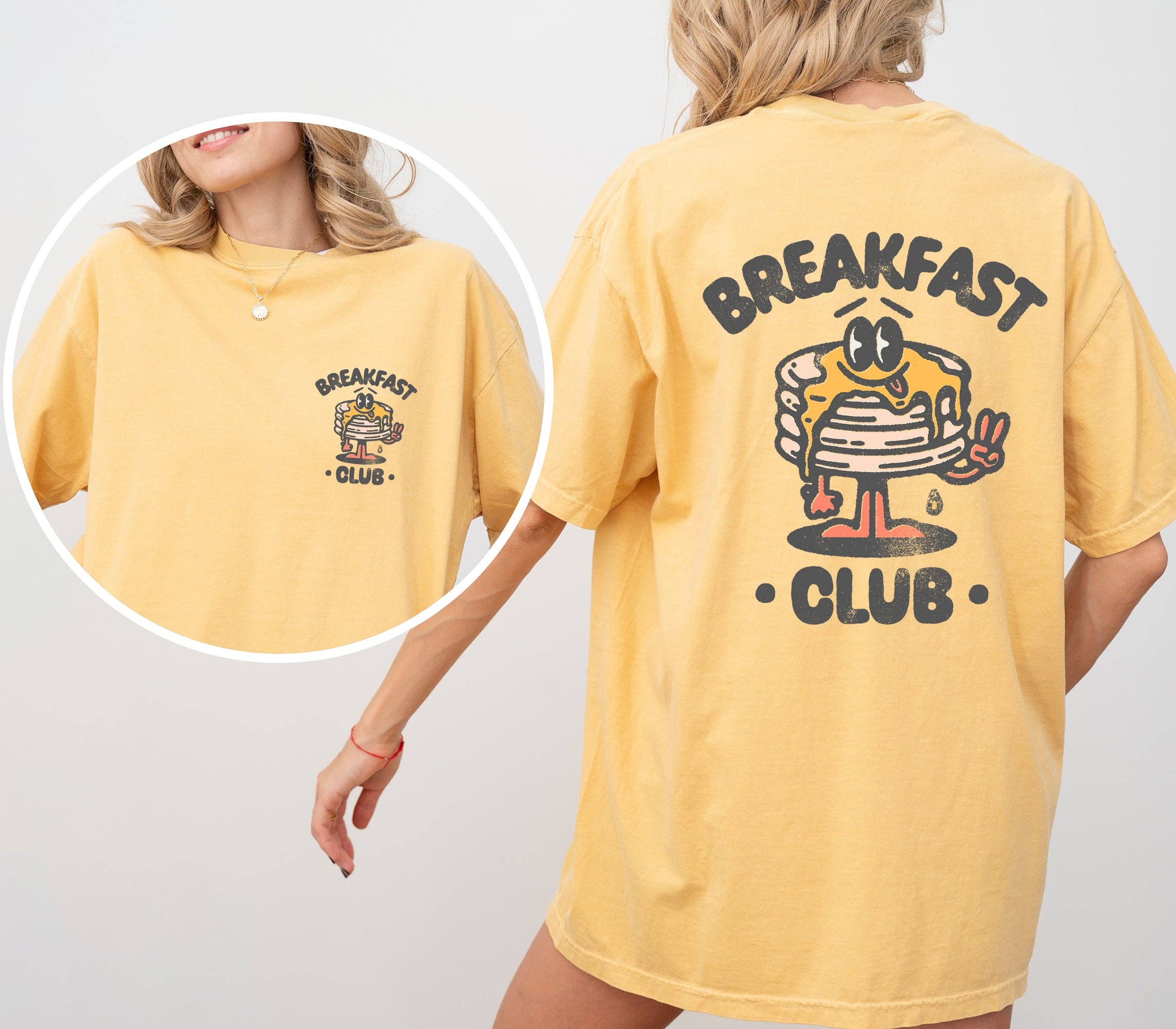 Breakfast Club, Front and Back, Pancakes, Vintage Shirt Hoodie, Sweatshirt | PodTeesHub.com