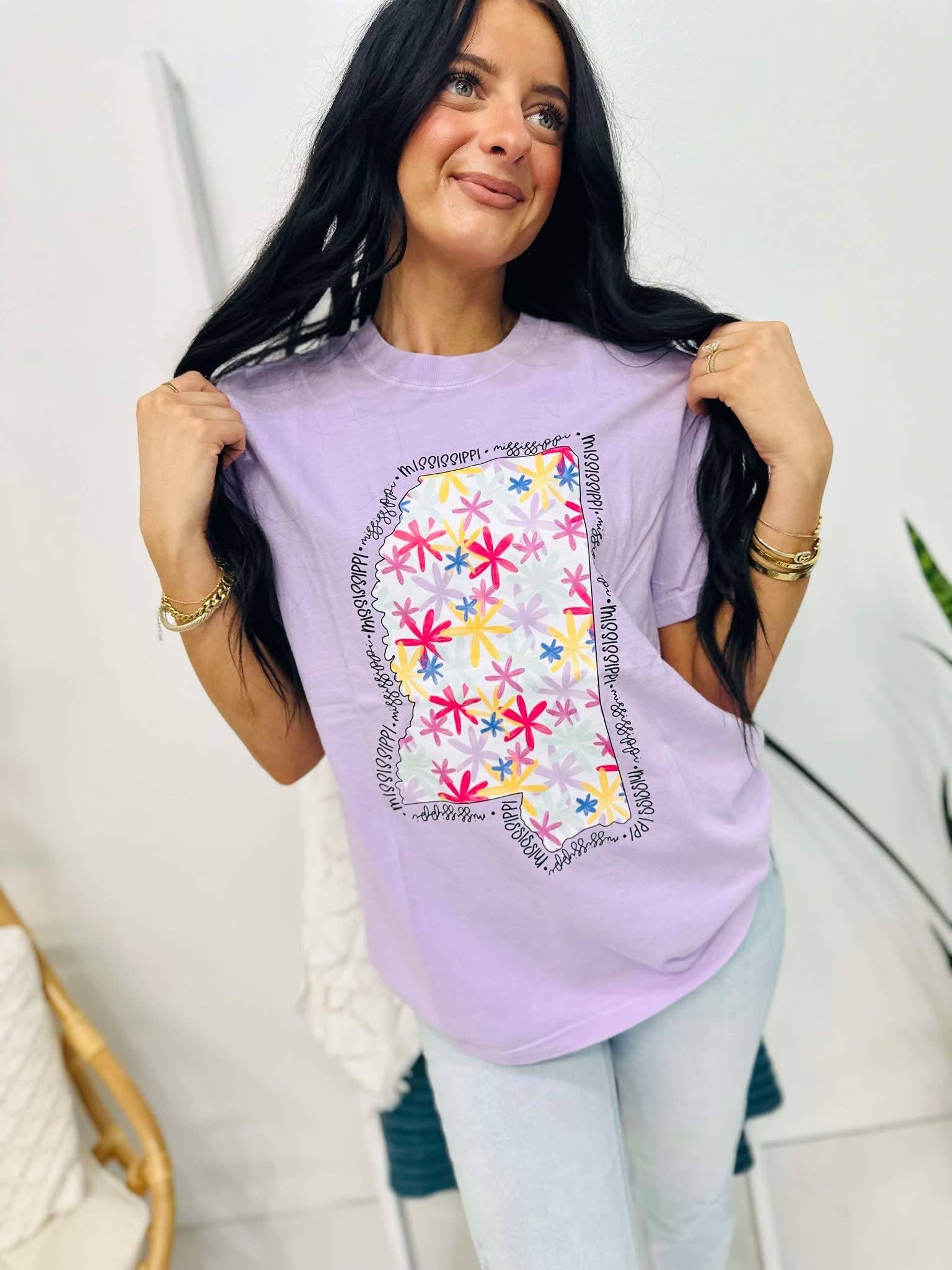 Mississippi Preppy Floral State Dtf Tee Hoodie, Sweatshirt | PodTeesHub.com