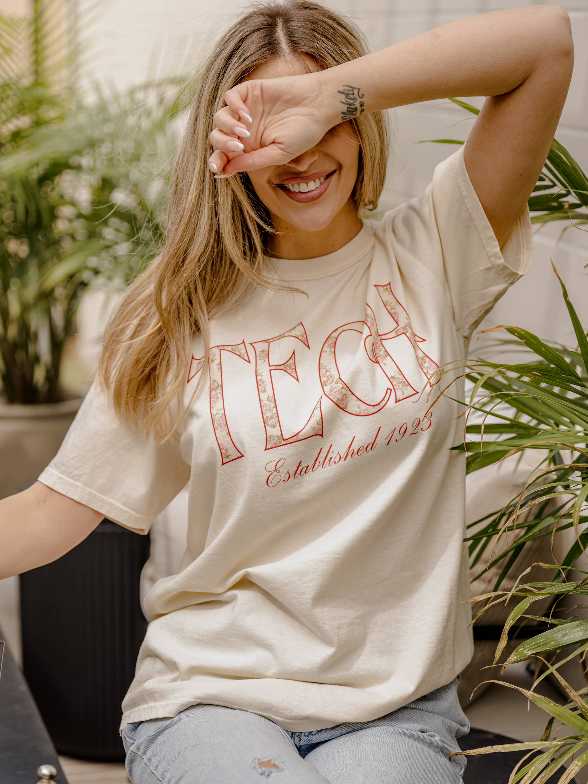 Texas Tech Palace Rose Natural Comfort Colors Tee Hoodie, Sweatshirt | PodTeesHub.com