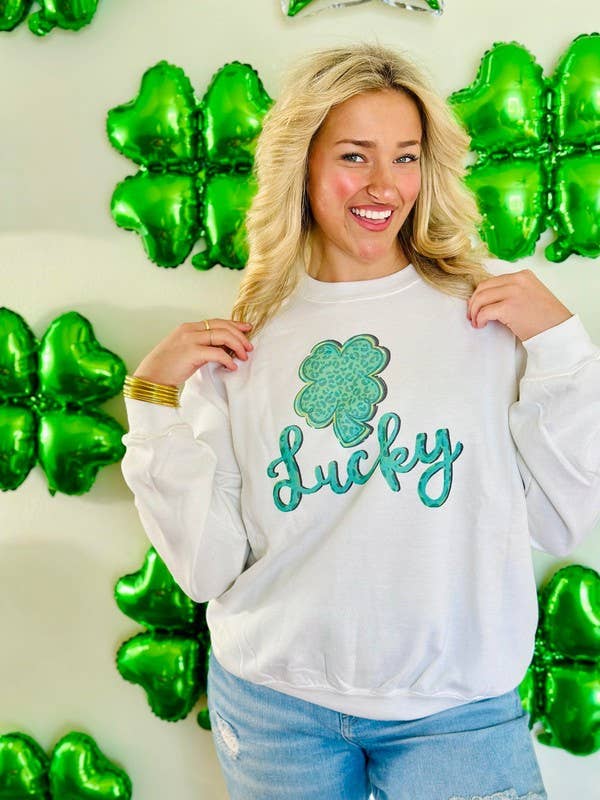 Lucky Leopard Print Clover Sweatshirt T-Shirts, Hoodie | PodTeesHub.com