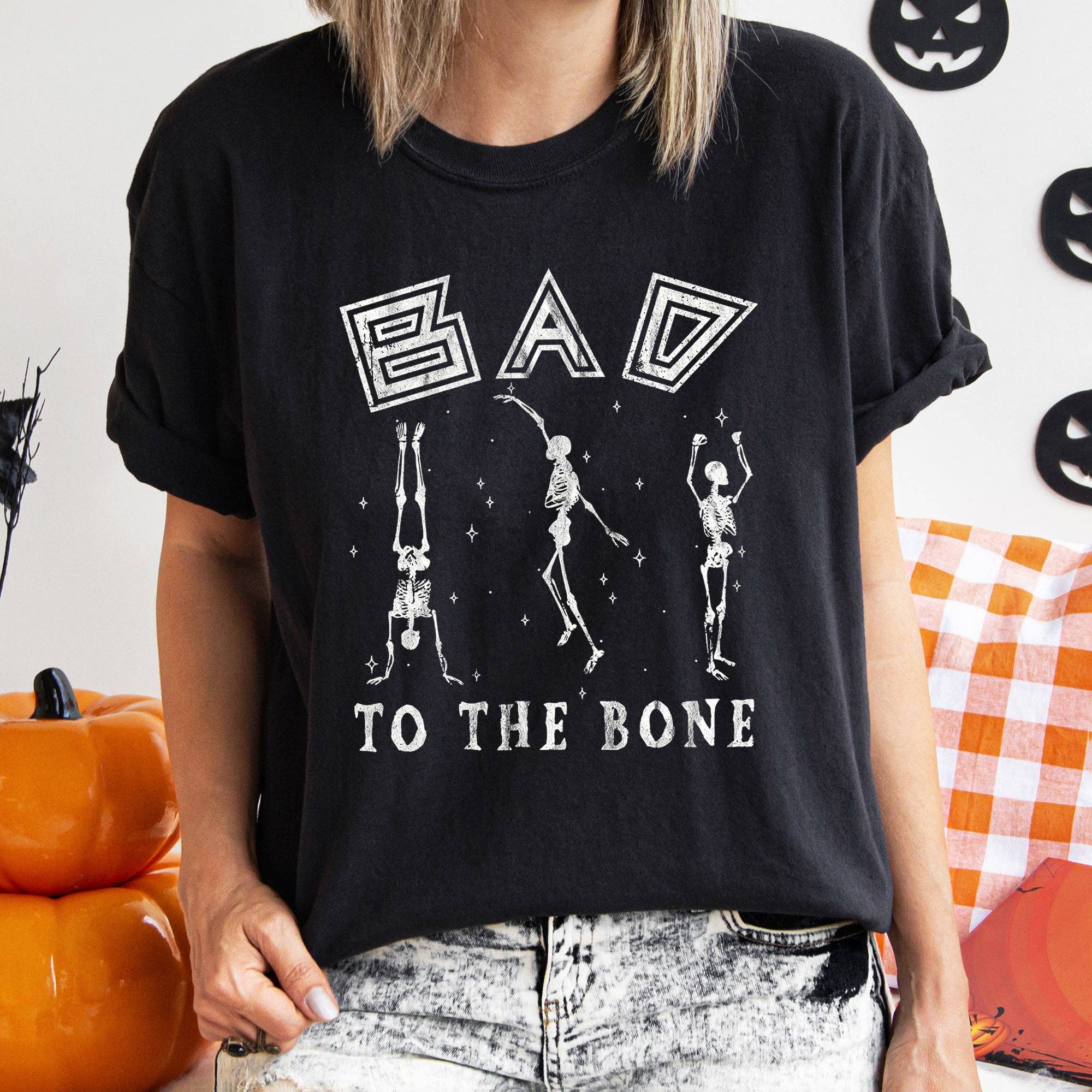 Bad To the Bone T-Shirt White Print Hoodie, Sweatshirt | PodTeesHub.com