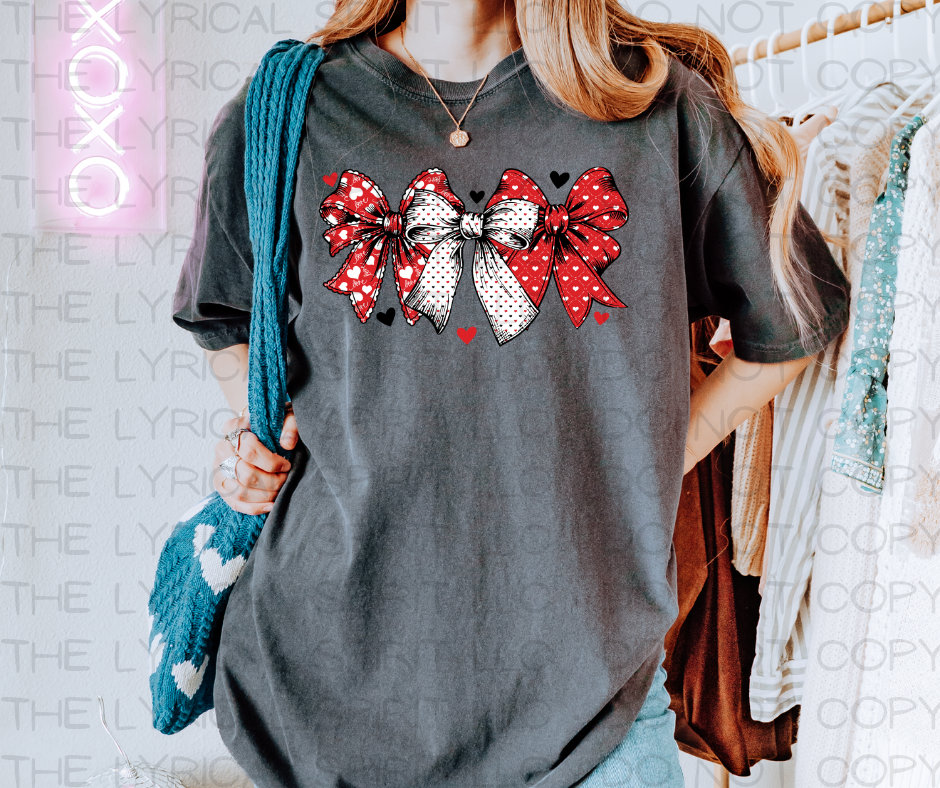 Exclusive Valentine's Bows T-Shirt Hoodie, Sweatshirt | PodTeesHub.com