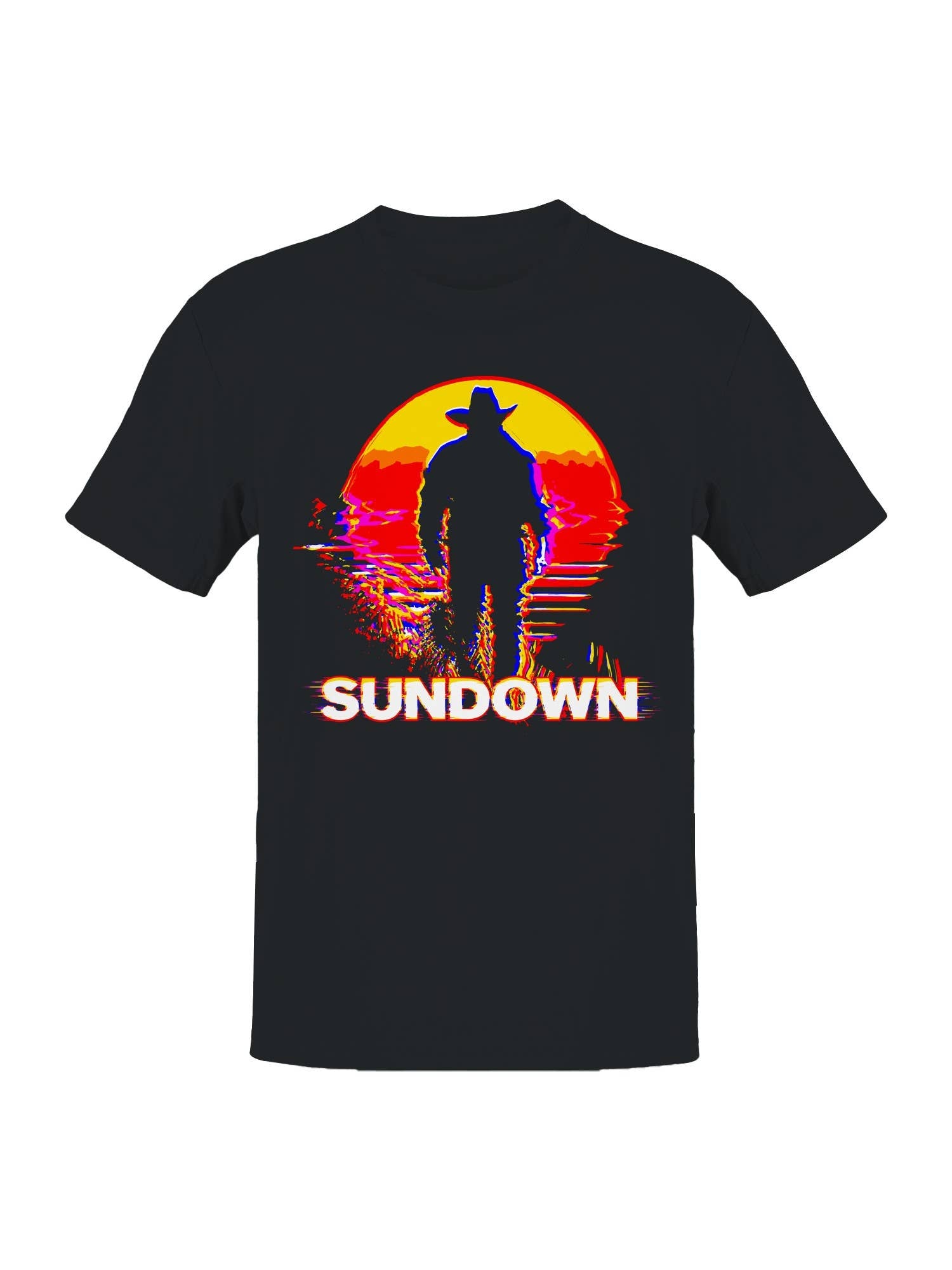 Bold Western Sundown Graphic Men's T-Shirt Hoodie, Sweatshirt | PodTeesHub.com
