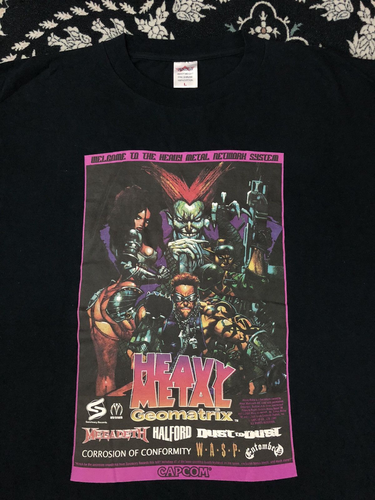 Playstation X Vintage Heavy Metal Geomatrix Capcom Game Band Tee Megadeth Vintage Hoodie, Sweatshirt | PodTeesHub.com