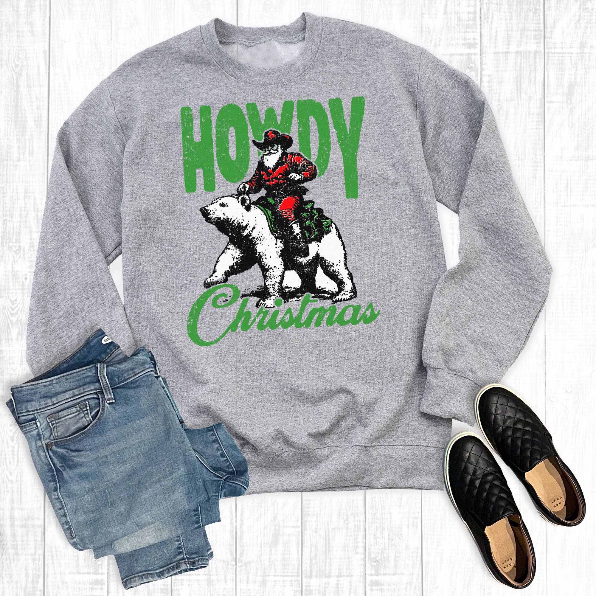 Western Howdy Christmas Santa Sweatshirt T-Shirts, Hoodie | PodTeesHub.com