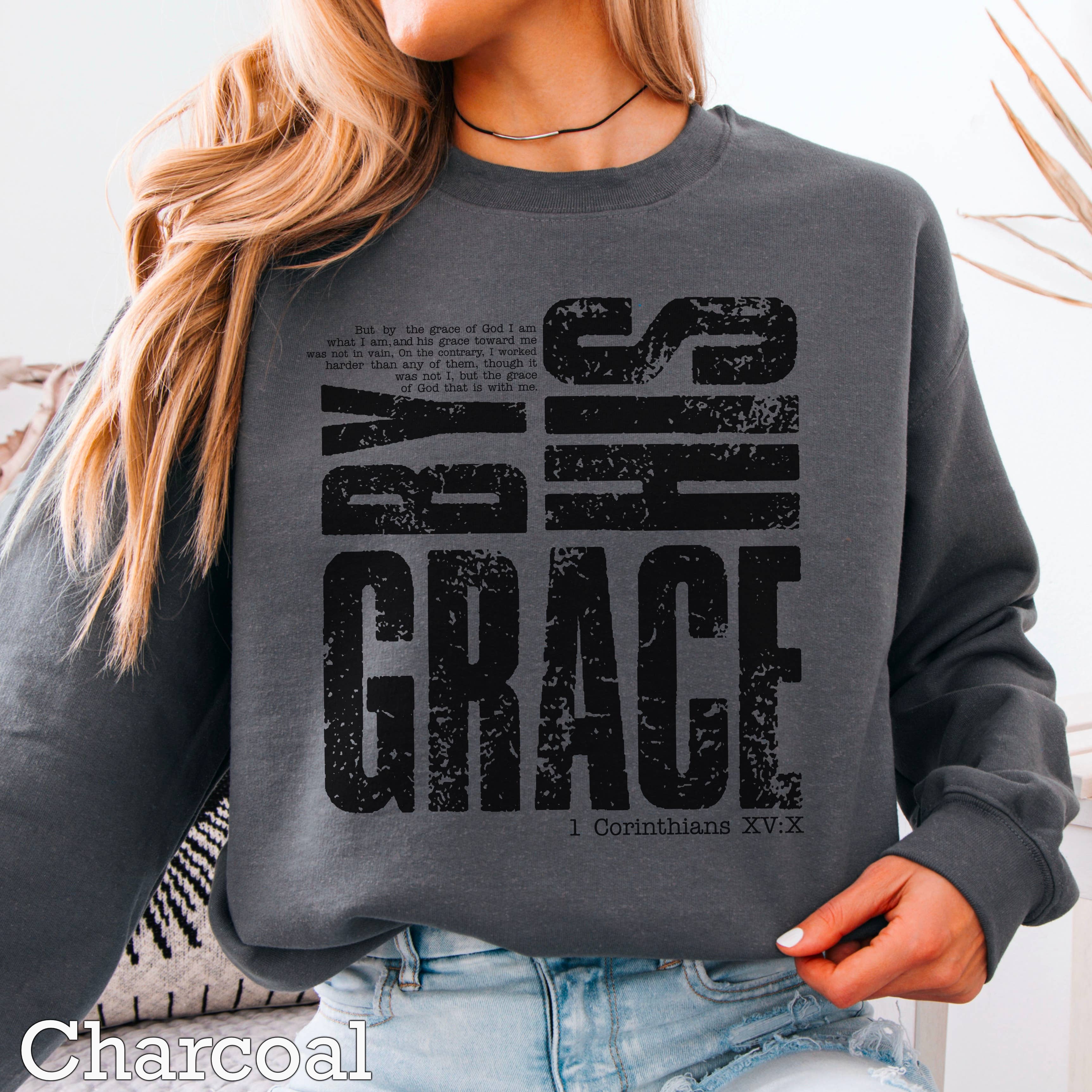By His Grace Women’S Christian Graphic Sweatshirt T-Shirts, Hoodie | PodTeesHub.com