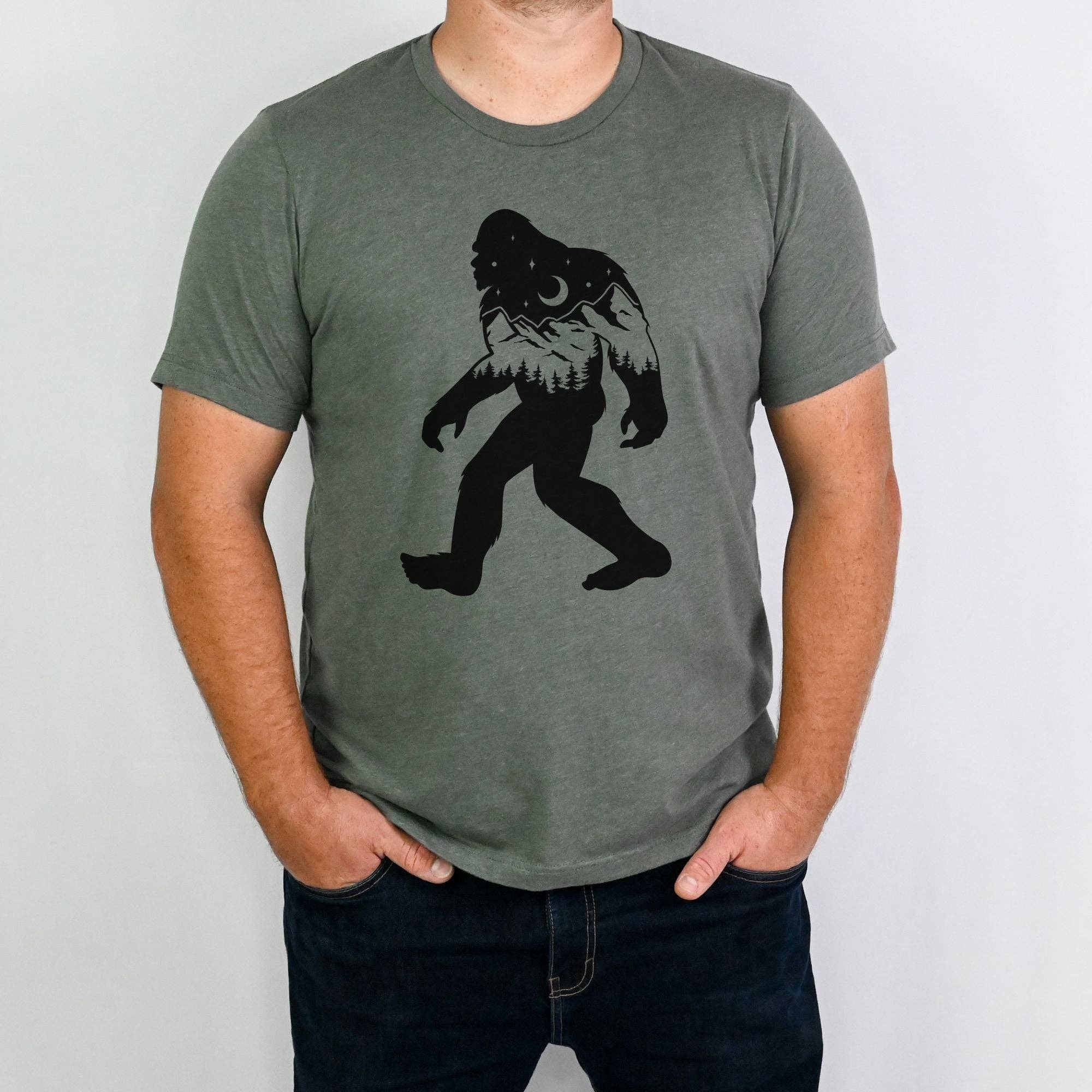 Bigfoot Nature Scene Tshirt For Men *Unisex Fit*180 Hoodie, Sweatshirt | PodTeesHub.com