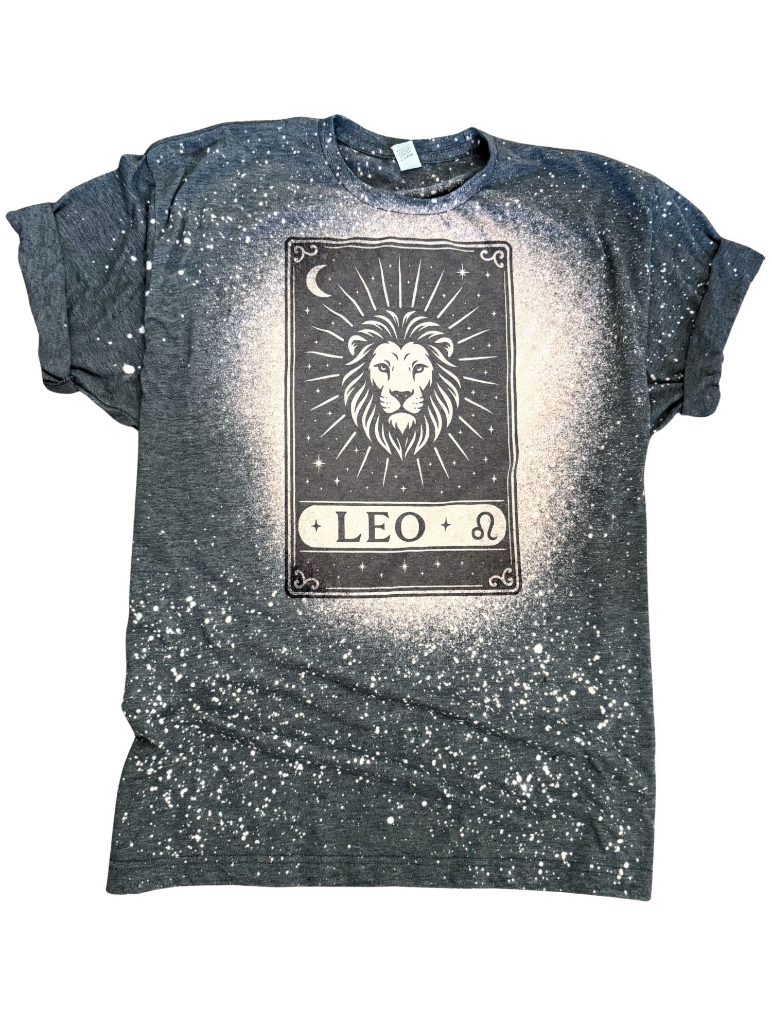 Leo Tarot Card – Zodiac Bleached Tee Hoodie, Sweatshirt | PodTeesHub.com