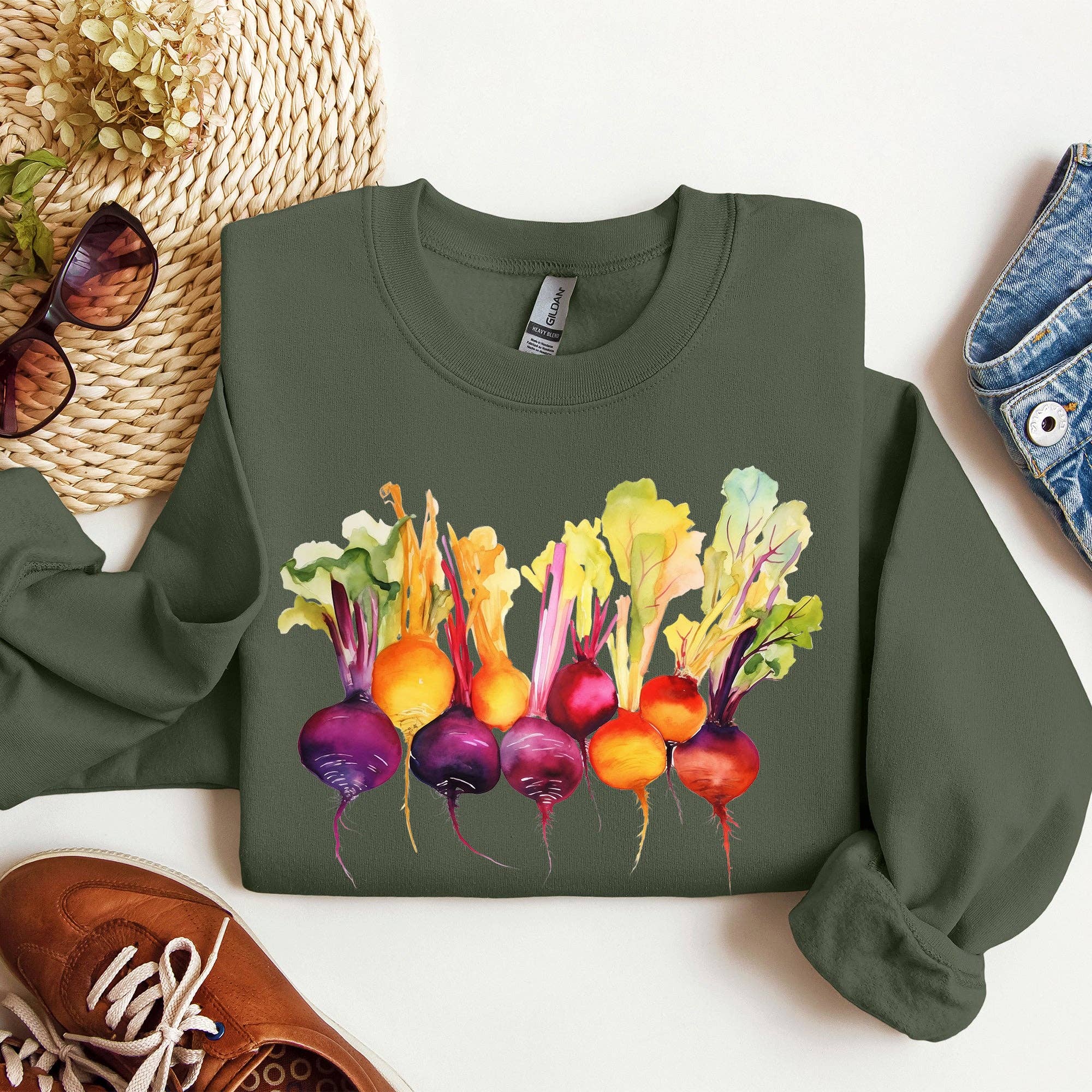 Beets, Watercolor Vegetables, Gardening Sweatshirt T-Shirts, Hoodie | PodTeesHub.com