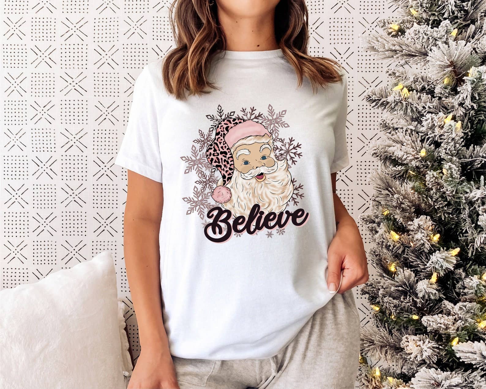 Believe - Womens Christmas Shirt Hoodie, Sweatshirt | PodTeesHub.com