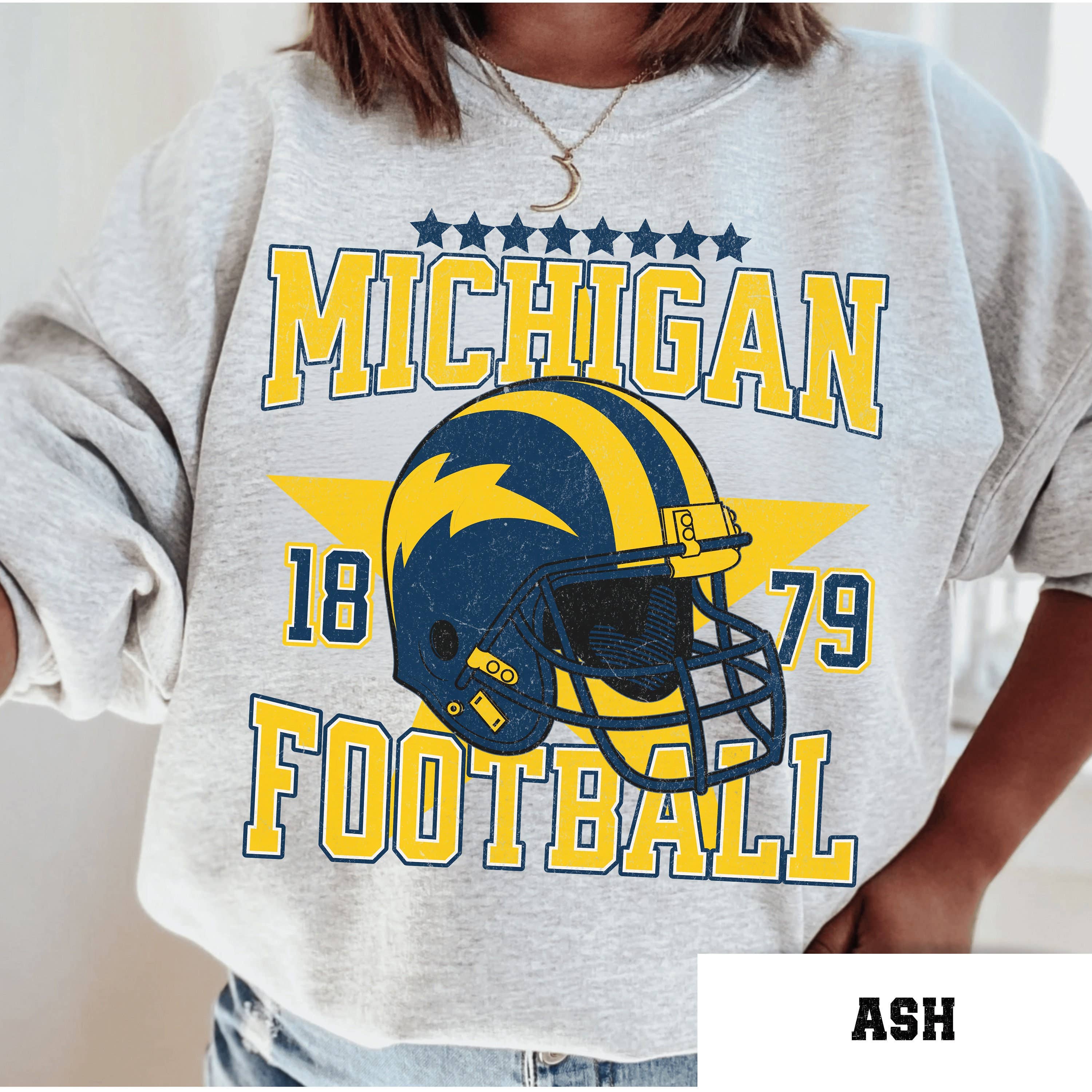 Michigan Vintage Football Sweatshirt - University Crewneck T-Shirts, Hoodie | PodTeesHub.com