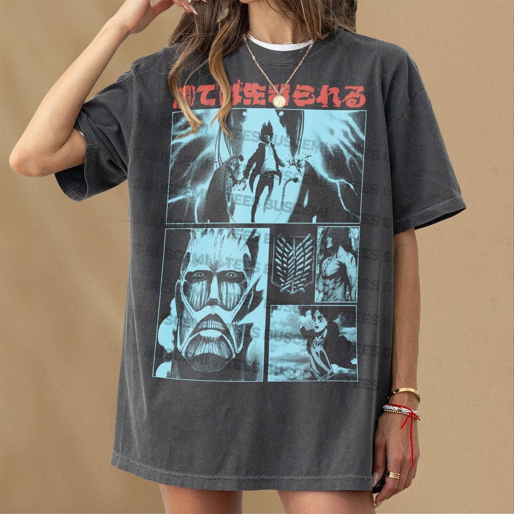 Attack On Titan Retro Anime Series Graphic Tee Hoodie, Sweatshirt | PodTeesHub.com