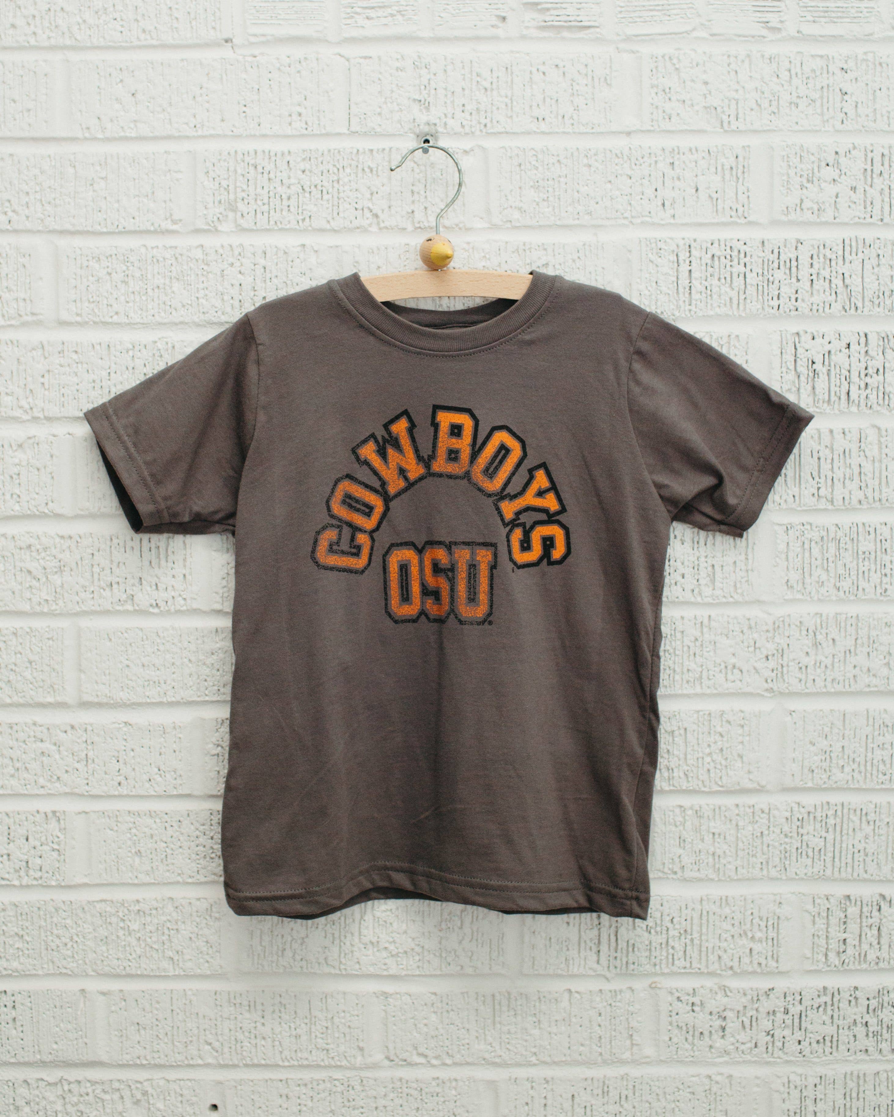 Children's Osu Cowboys Mega Arch Charcoal Tee Hoodie, Sweatshirt | PodTeesHub.com