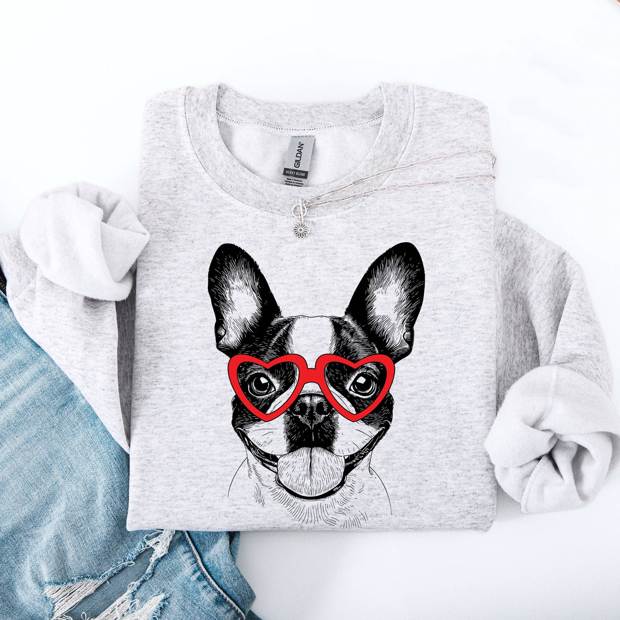 Boston Terrier, Pet, Dog Breed, Valentine's Sweatshirt T-Shirts, Hoodie | PodTeesHub.com