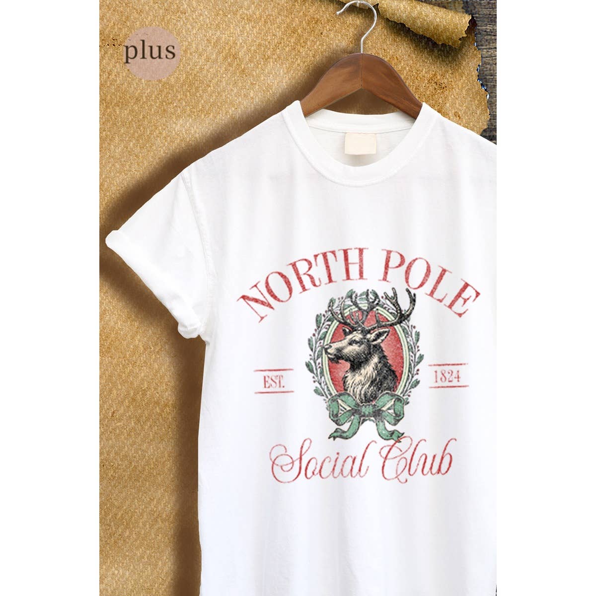 North Pole Social Club Christmas Vintage Graphic Plus Tee Hoodie, Sweatshirt | PodTeesHub.com