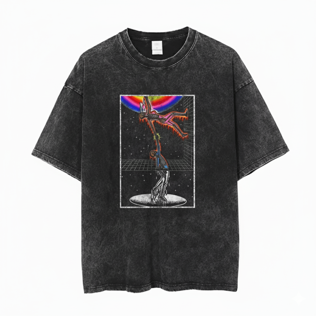Japanese Brand Hip Hop Electric Shock Skeleton Dance Graphic Washed T Shirt Hoodie, Sweatshirt | PodTeesHub.com