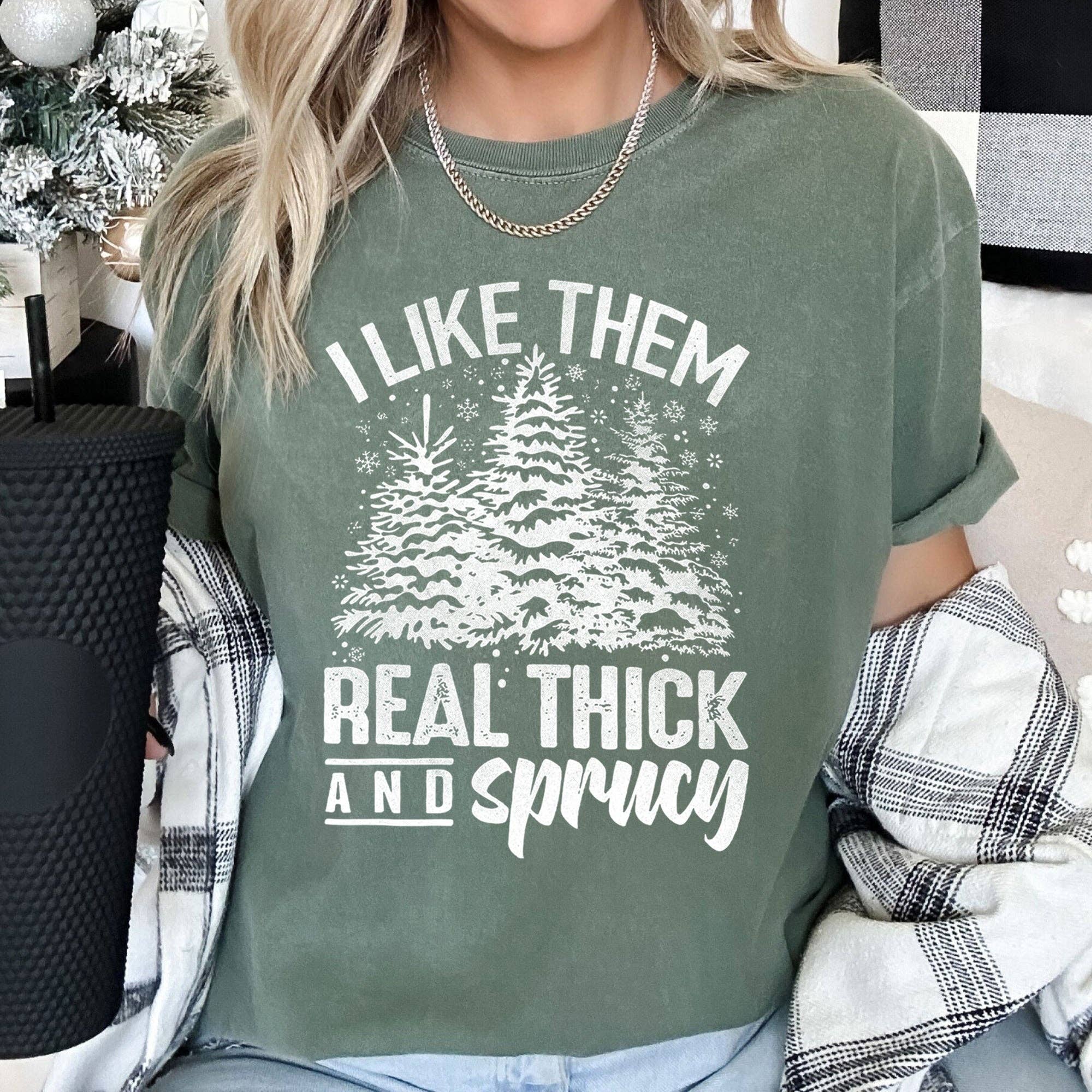 I Like Them Real Thick, Christmas, Retro, Funny Tshirt Hoodie, Sweatshirt | PodTeesHub.com