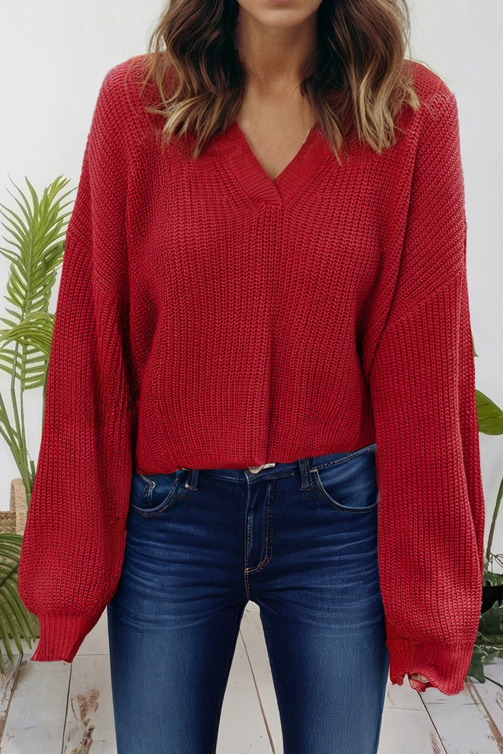 Solid Textured Knit V Neck Drop Shoulder Sweater (S-Xl) T-Shirts, Hoodie, Sweatshirt | PodTeesHub.com