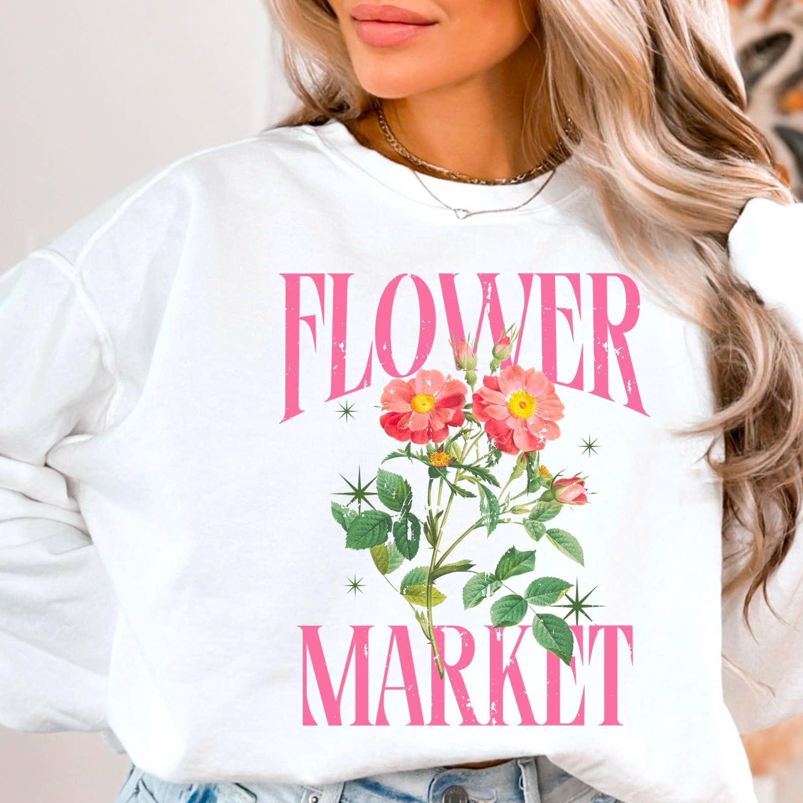 Flower Market Sweatshirt  | Summer Graphic Sweatshirt T-Shirts, Hoodie | PodTeesHub.com