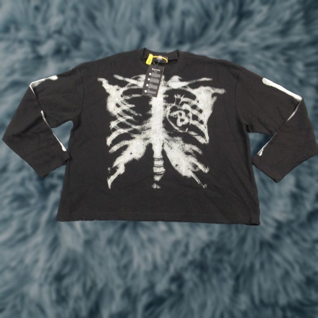 Vintage Supermade Skeleton Halloween Xl Black Nwt Thermal T-Shirts, Hoodie, Sweatshirt
