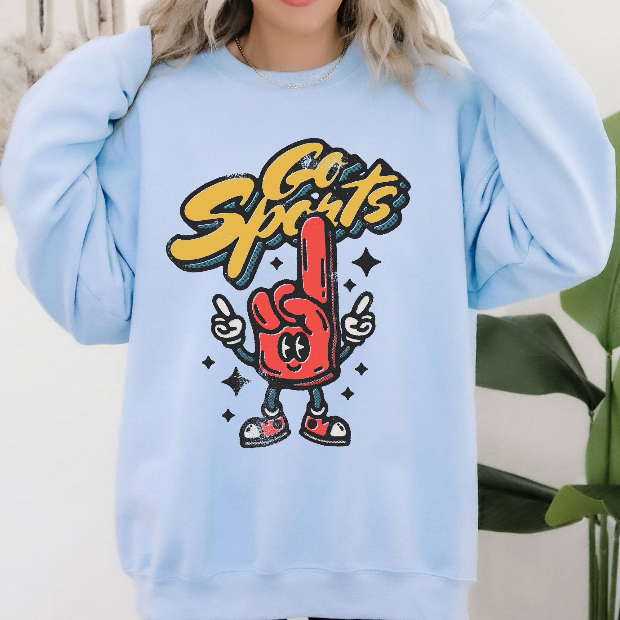 Go Sports, Foam Finger, Funny, Tailgate Party Sweatshirt T-Shirts, Hoodie | PodTeesHub.com