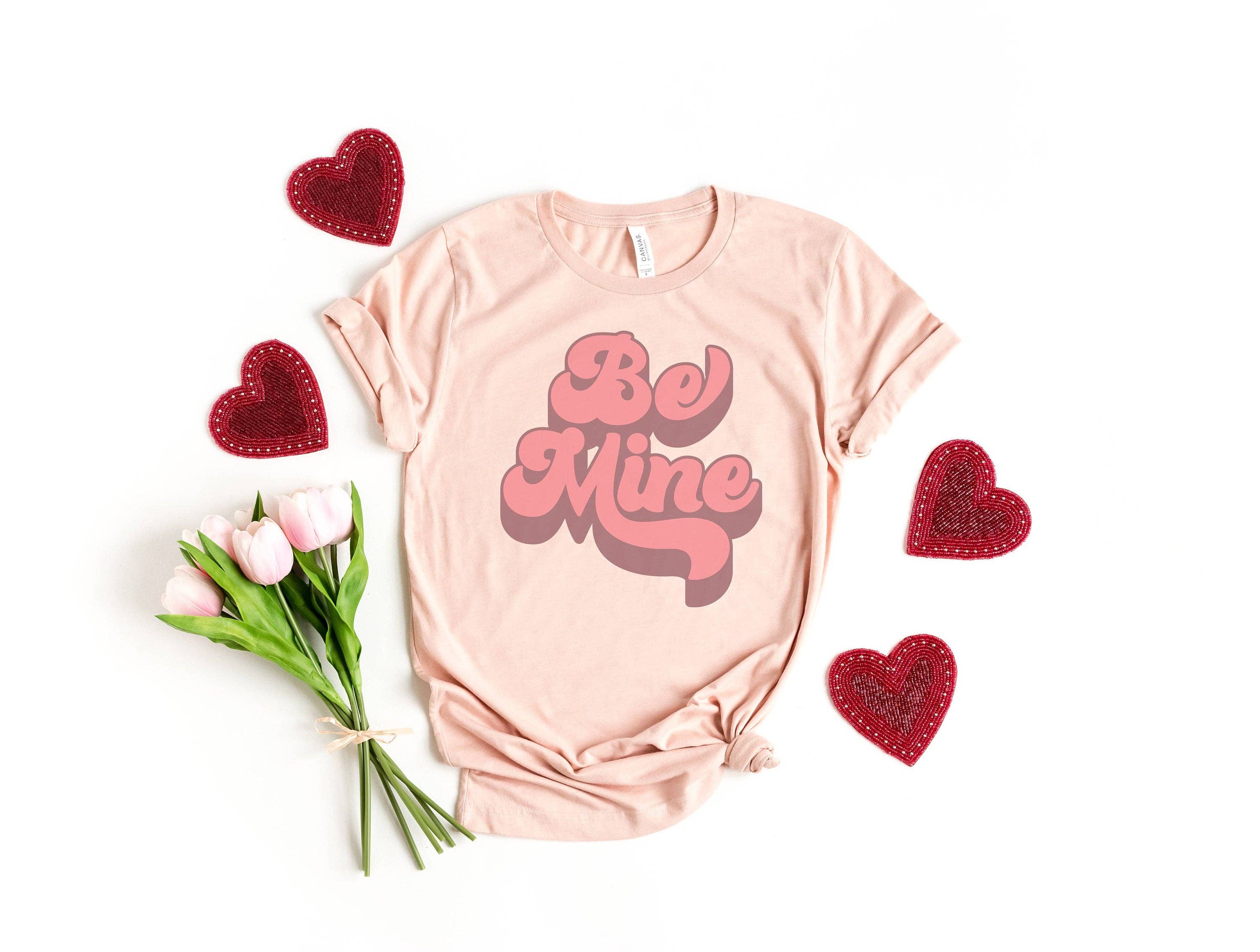 Retro Be Mine Valentine Tee Hoodie, Sweatshirt | PodTeesHub.com