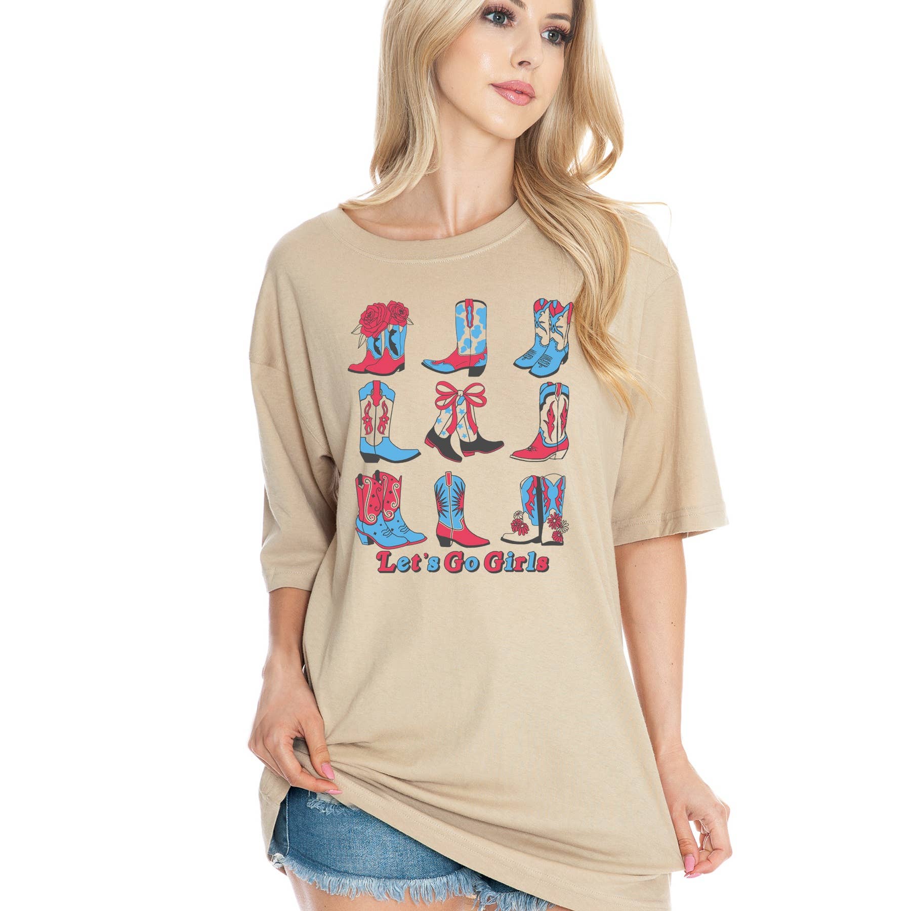 Lets Go Girls - Boots Oversized Unisex Tee Hoodie, Sweatshirt | PodTeesHub.com
