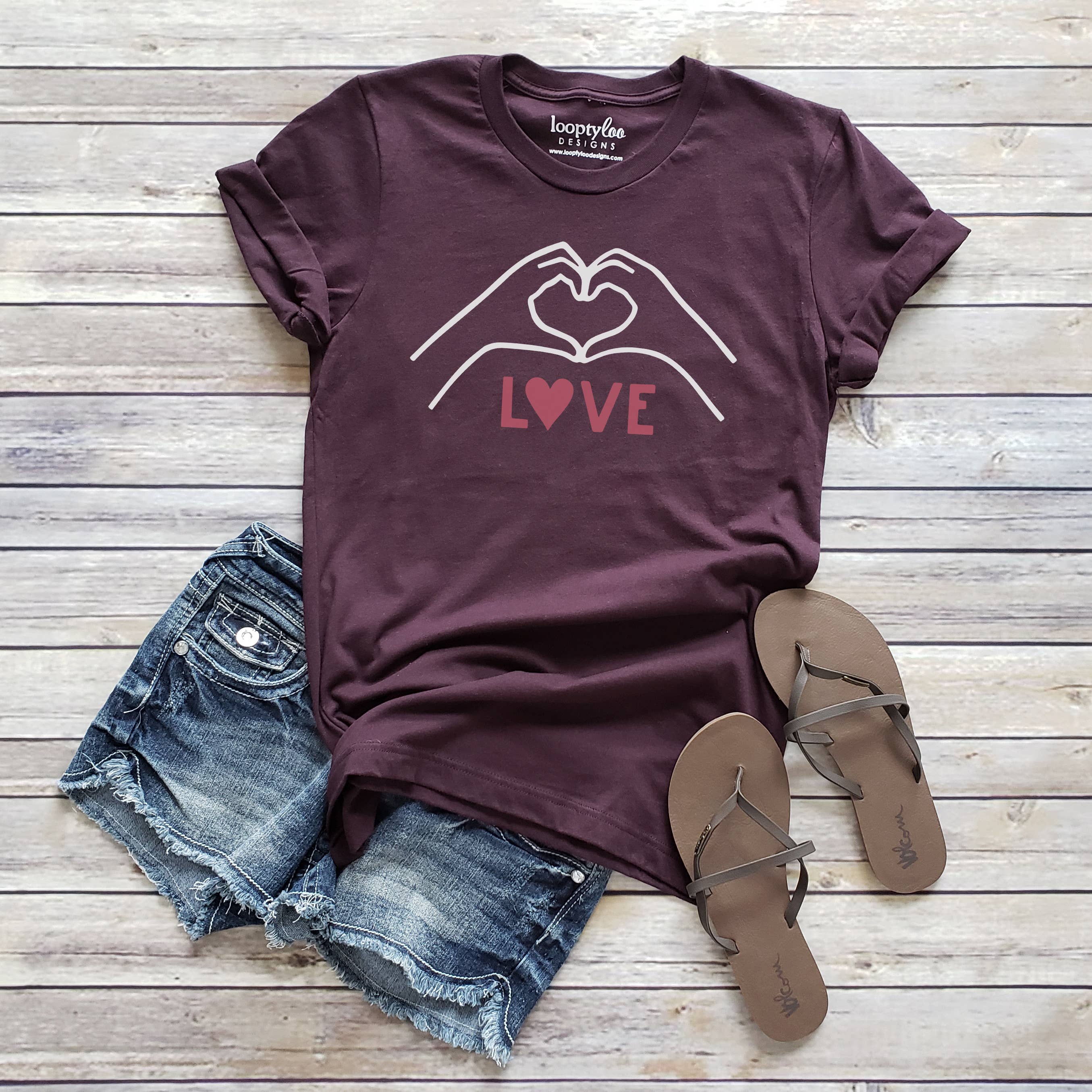 Love Sign Tee | Valentine's Day | Sizes XS-2XL Hoodie, Sweatshirt | PodTeesHub.com